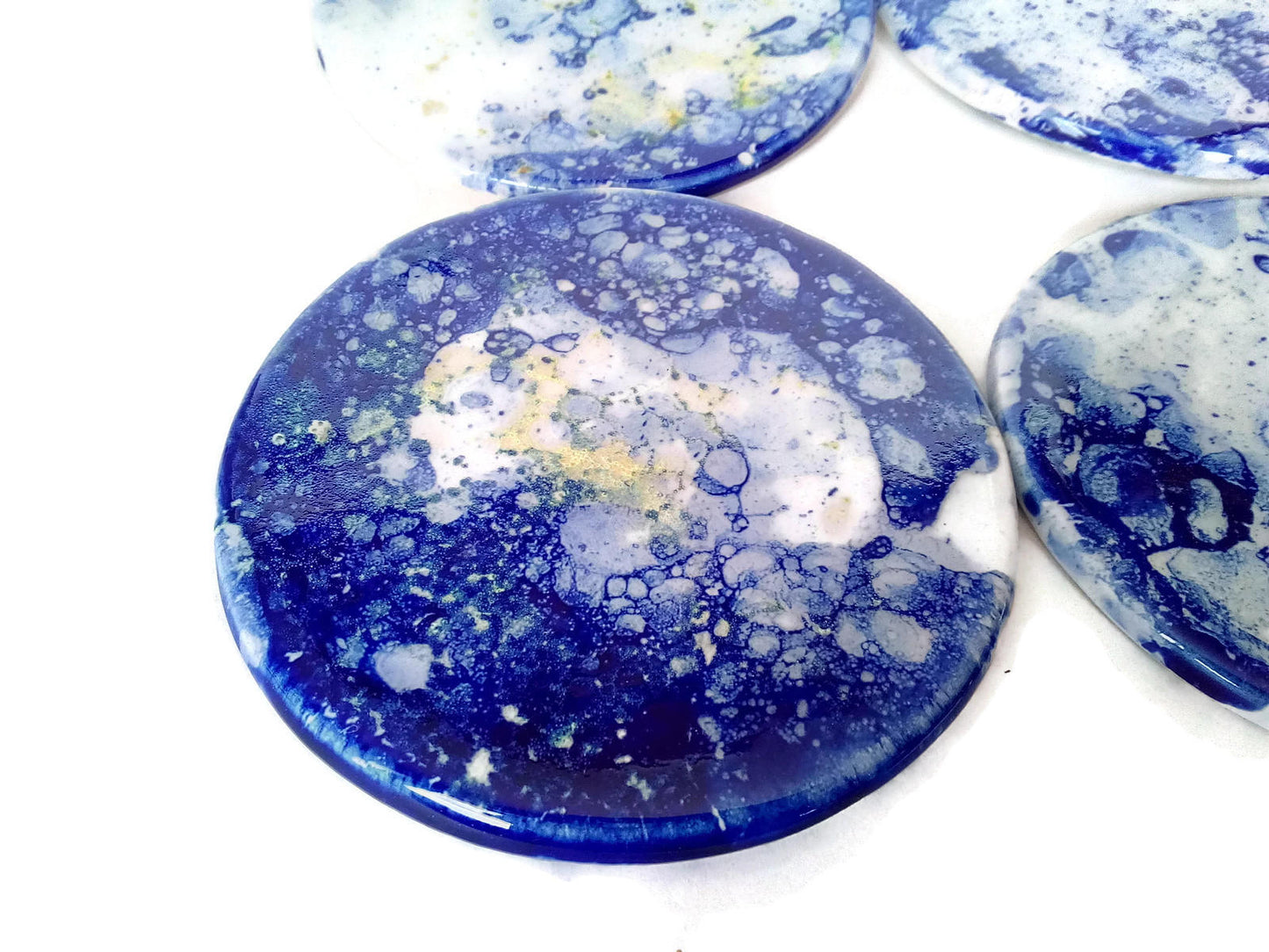 CERAMIC COASTERS, MODERN Coasters Round Shaped For Office Desk, Host Gift, Housewarming Gift First Home - Ceramica Ana Rafael