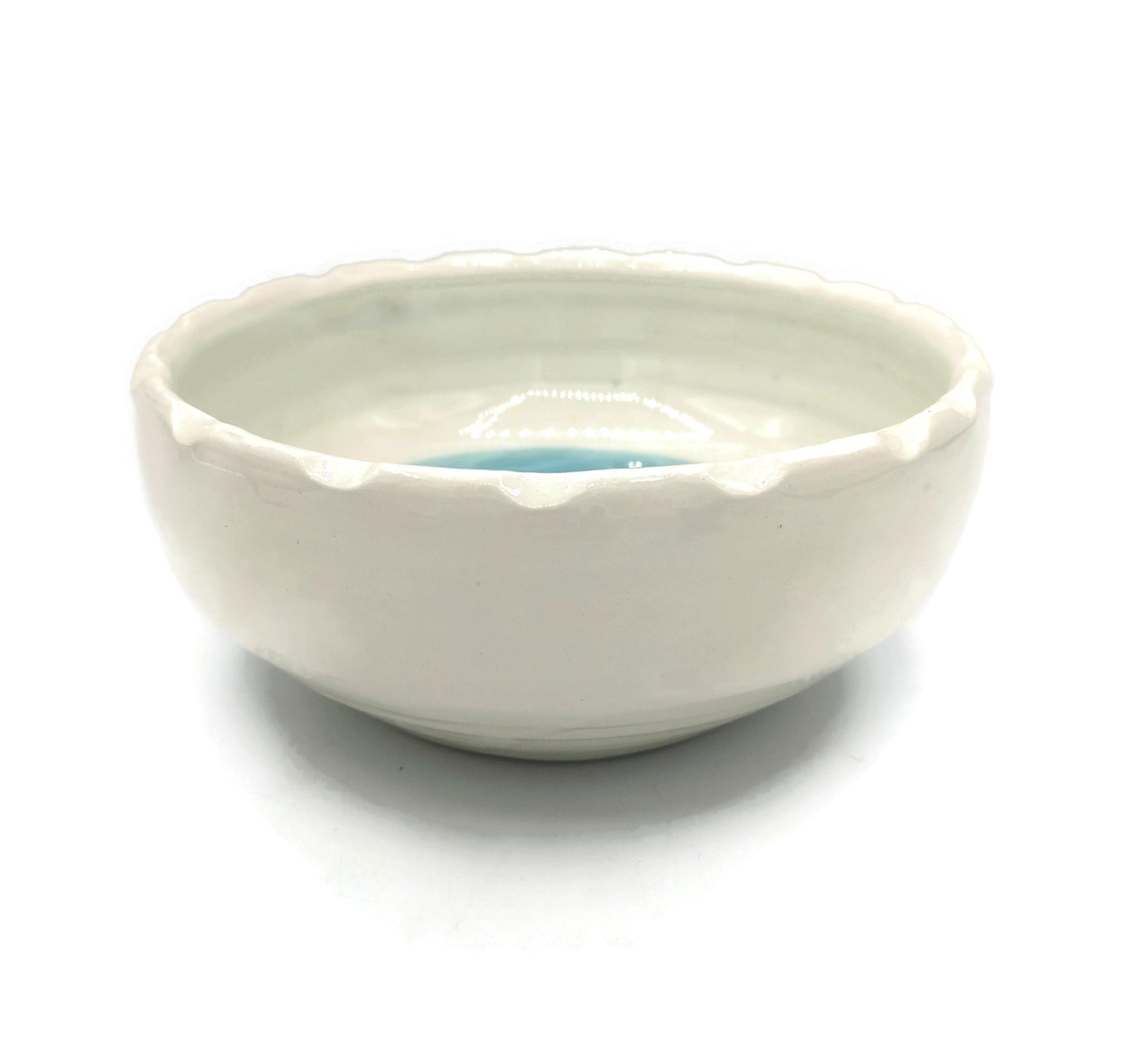 Turquoise Blue and White Handmade Ceramic Bowl, Decorative Artisan Pottery For Home Decor, Unique Housewarming Gift Ideas First Home For Him - Ceramica Ana Rafael