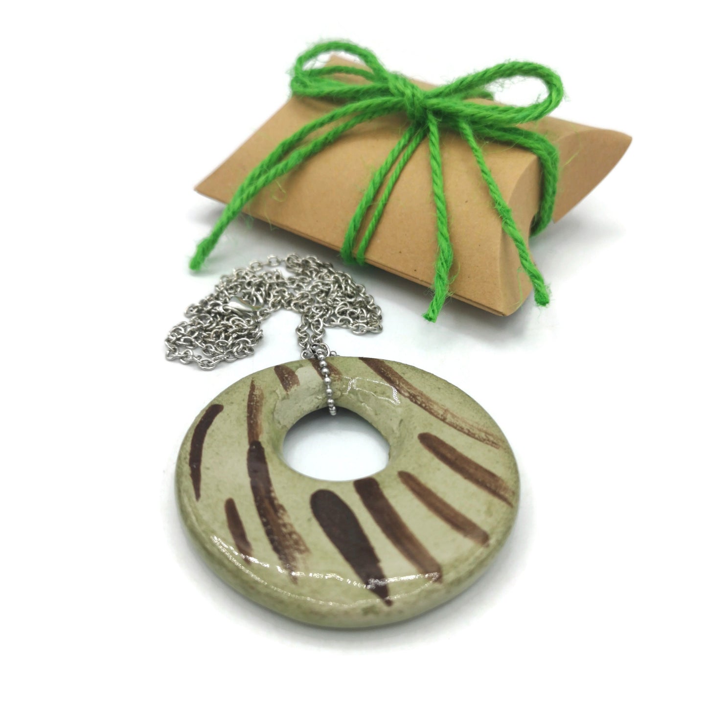 Extra großer Statement-Halskettenanhänger für Frauen, Keramikschmuck, Muttertagsgeschenk, beste Geschenke für sie, ästhetische Geschenkideen zum Geburtstag der Mutter