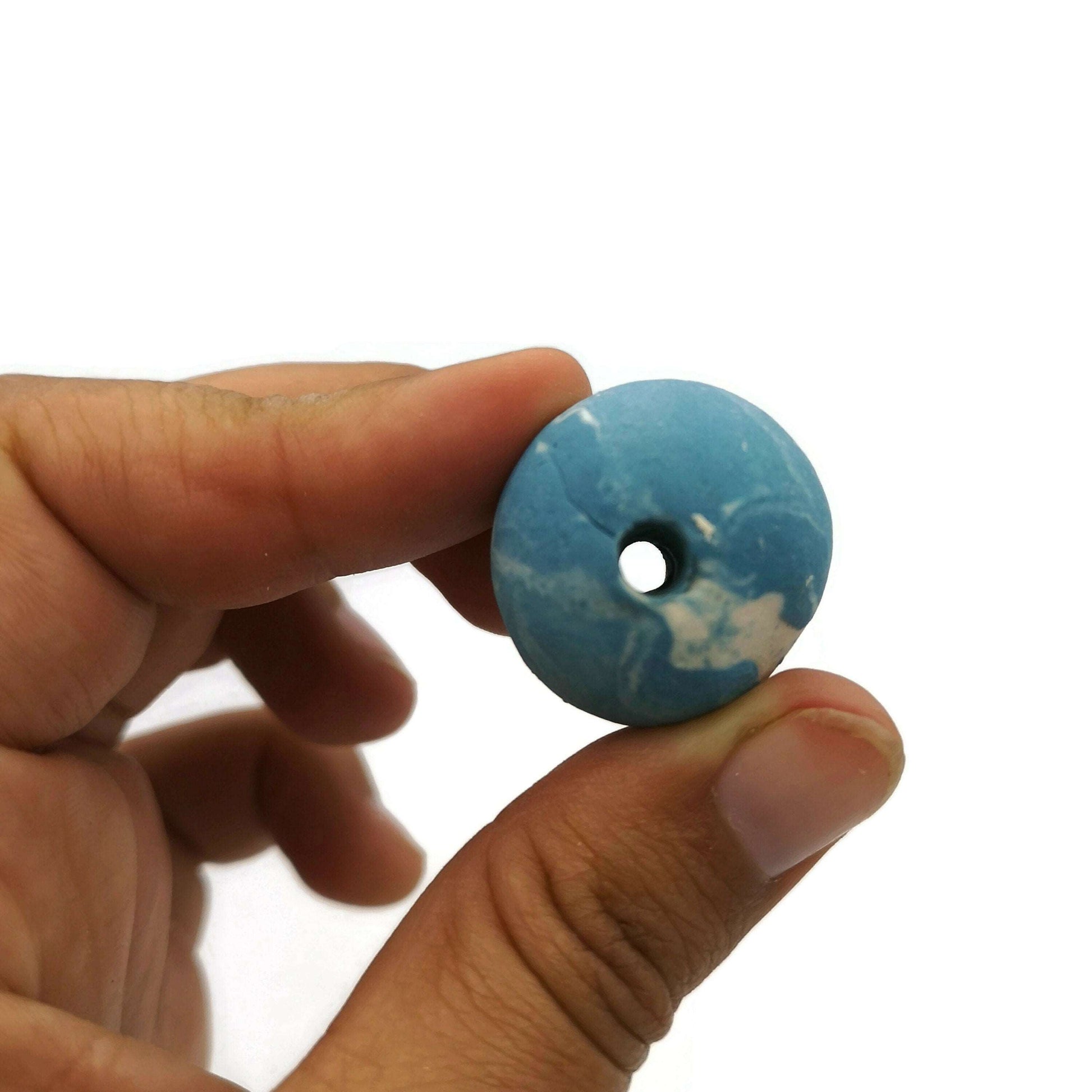 1Pc Extra Large Ceramic Beads For Jewelry Making, Clay Beads Trending Now, Handmade Ceramics Macrame Beads, Large Hole Round Bubblegum Bead