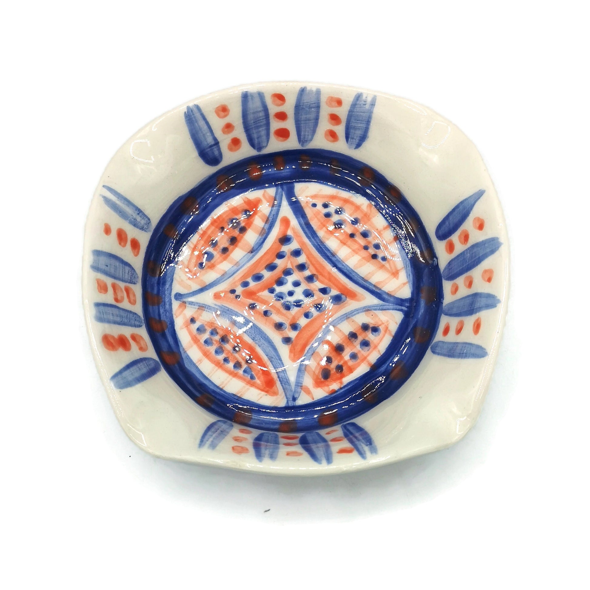 Handmade Ceramic Decorative Ashtray, Modern Hand Painted Cigar Ash Tray, Cool Unique Pottery Bowl - Ceramica Ana Rafael