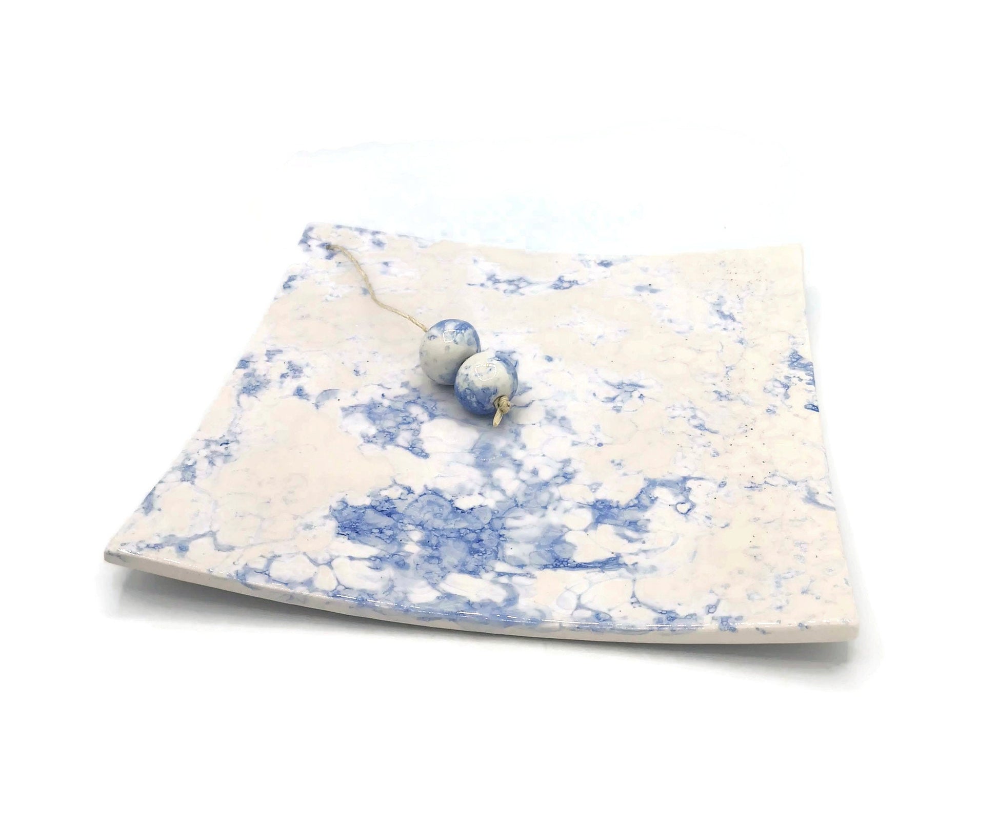 Dining Table Napkin Holder, Outdoor Dining Table Decor, Handmade Ceramic Square Napkin Holder, - Ceramica Ana Rafael