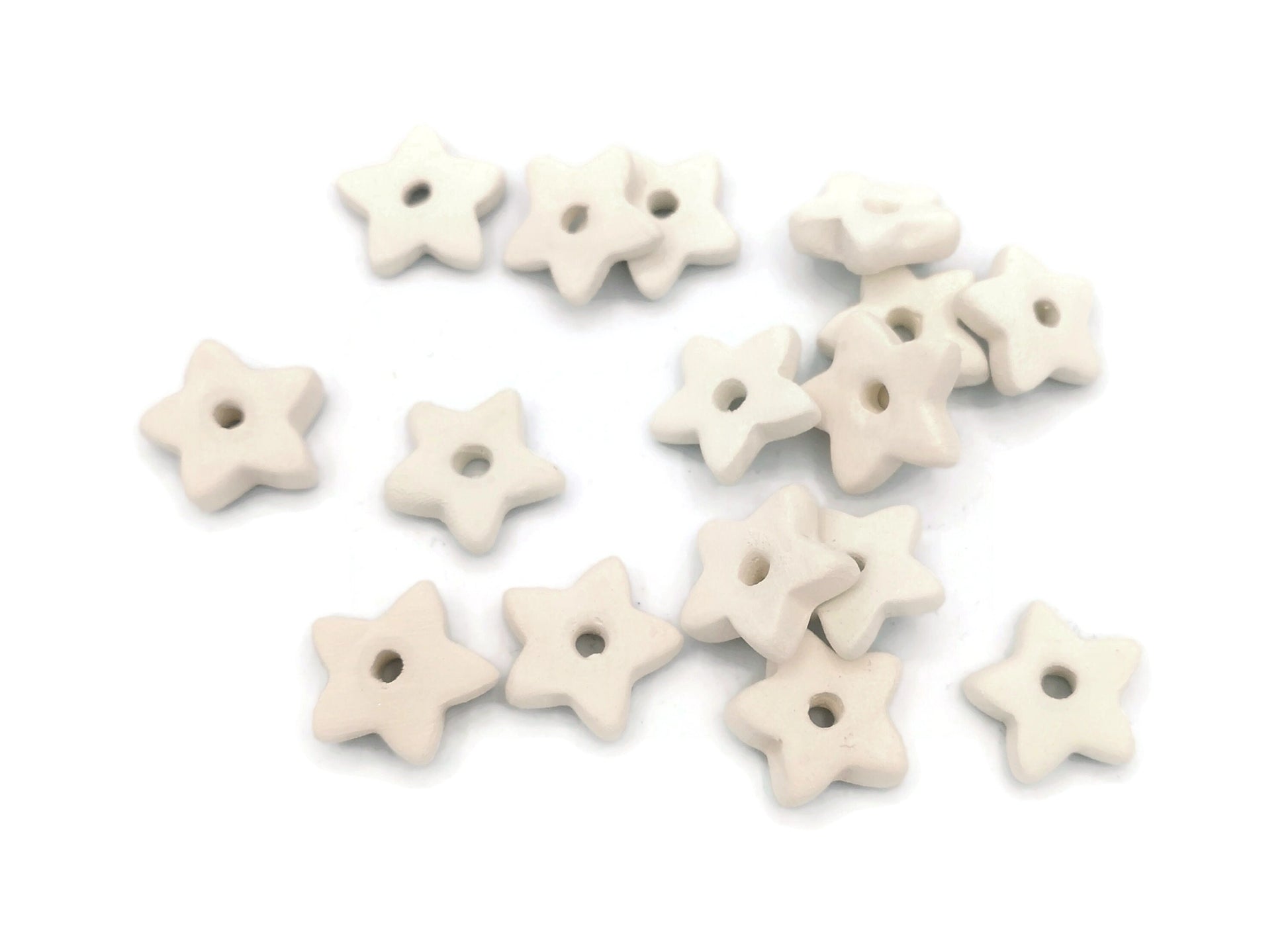 Blank Star Sewing Buttons, Unpainted Handmade Ceramic Bisque Ready To Paint, best sellers celestial buttons for favors ornaments - Ceramica Ana Rafael