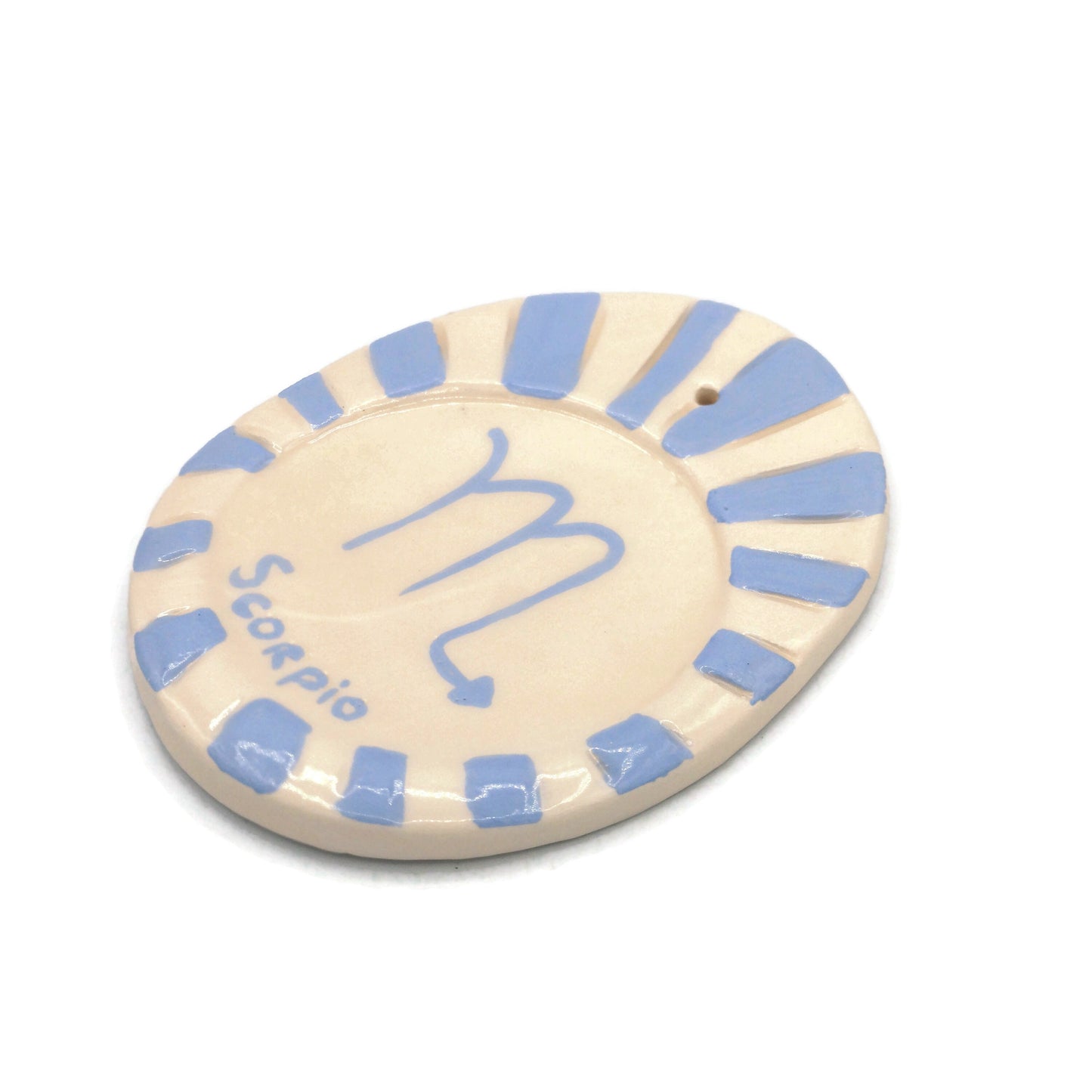 Handmade Ceramic Blue Scorpio Incense Stick Burner for Her, Zodiac Cone Incense Holder, Birthday Gift for Women, 9th Anniversary Gift Idea - Ceramica Ana Rafael