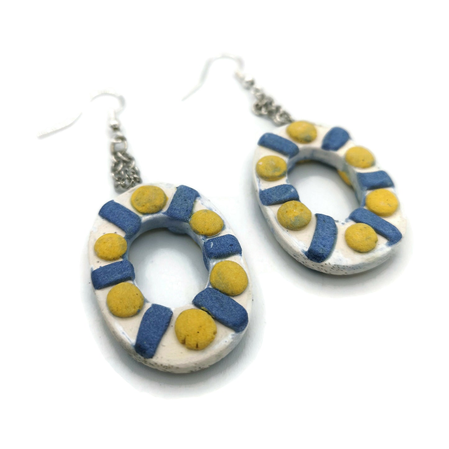 STATEMENT EARRINGS DANGLE, Clay Earrings, Handmade Ceramic Aesthetic Earrings, Dangle Earrings For Mom Birthday Gift From Daughter - Ceramica Ana Rafael