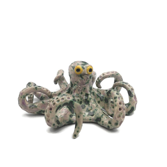 Modern Handmade Ceramic Octopus Sculpture, Pale Pink Octopus Coastal Art, Contemporary Wedding Gift For Couple, Decorative Table Sculpture - Ceramica Ana Rafael