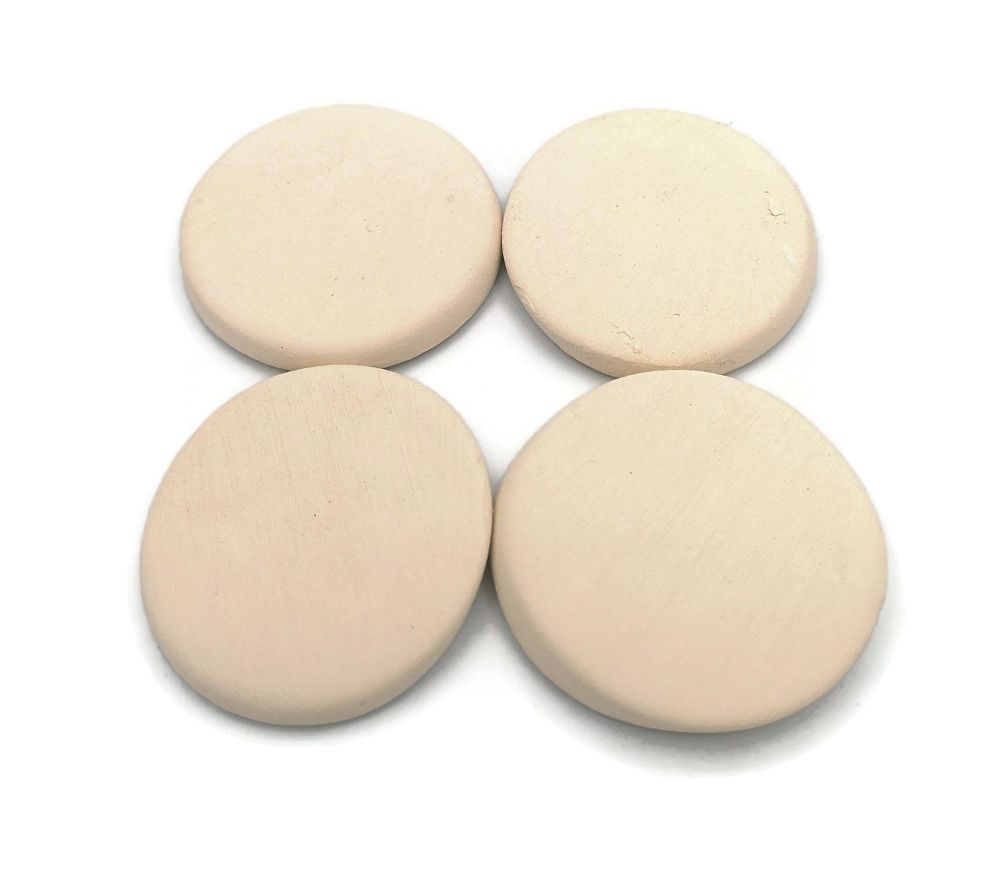 ready to paint small ceramic tiles for table, clay cabochon blanks set, handmade ceramic bisque, round mosaic tiles - Ceramica Ana Rafael
