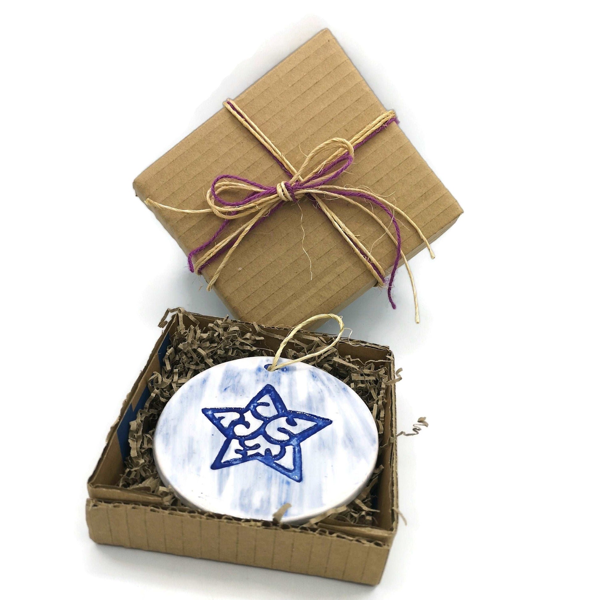 1Pc Blue Star Ornament, Ceramic Wall Hanging, Celestial Wall Decor, Christmas Decoration Trending Now, Best Sellers Handmade Wall Art