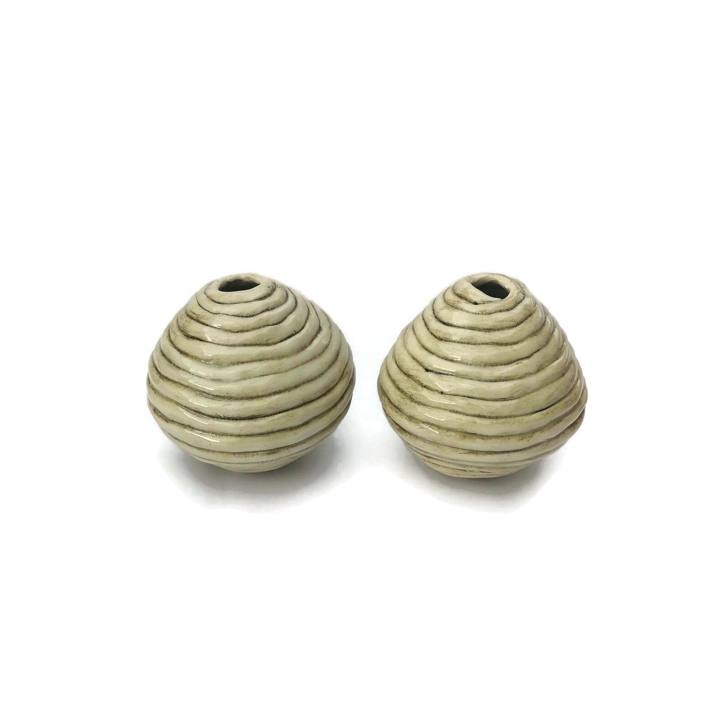 1Pc Handmade Ceramic Beads, Giant Macrame Beads 12cm/4.7in Diameter, Textured Round Ball Ornaments Large Hole Beads, Clay Beads - Ceramica Ana Rafael