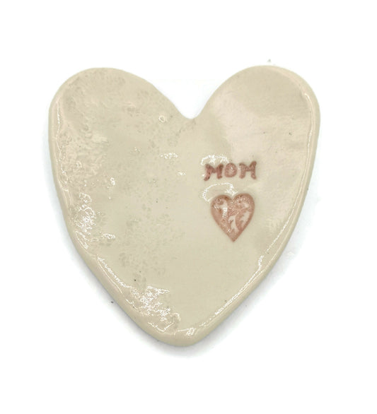 Handmade Ceramic Heart Plate, Trinket Tray, Ring Holder Dish, Mothers Day Gift From Daughter, New Mom Gift, Best Sellers Mom Birthday Gift - Ceramica Ana Rafael