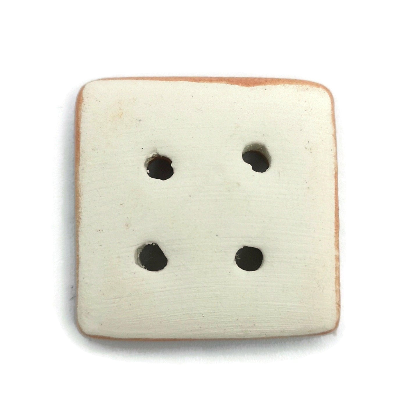 1Pc 30mm Orange Square Ceramic Buttons, Cute Pottery Coat Buttons, Best Sellers Sewing Supplies And Notions, Handmade Button Antique Look - Ceramica Ana Rafael