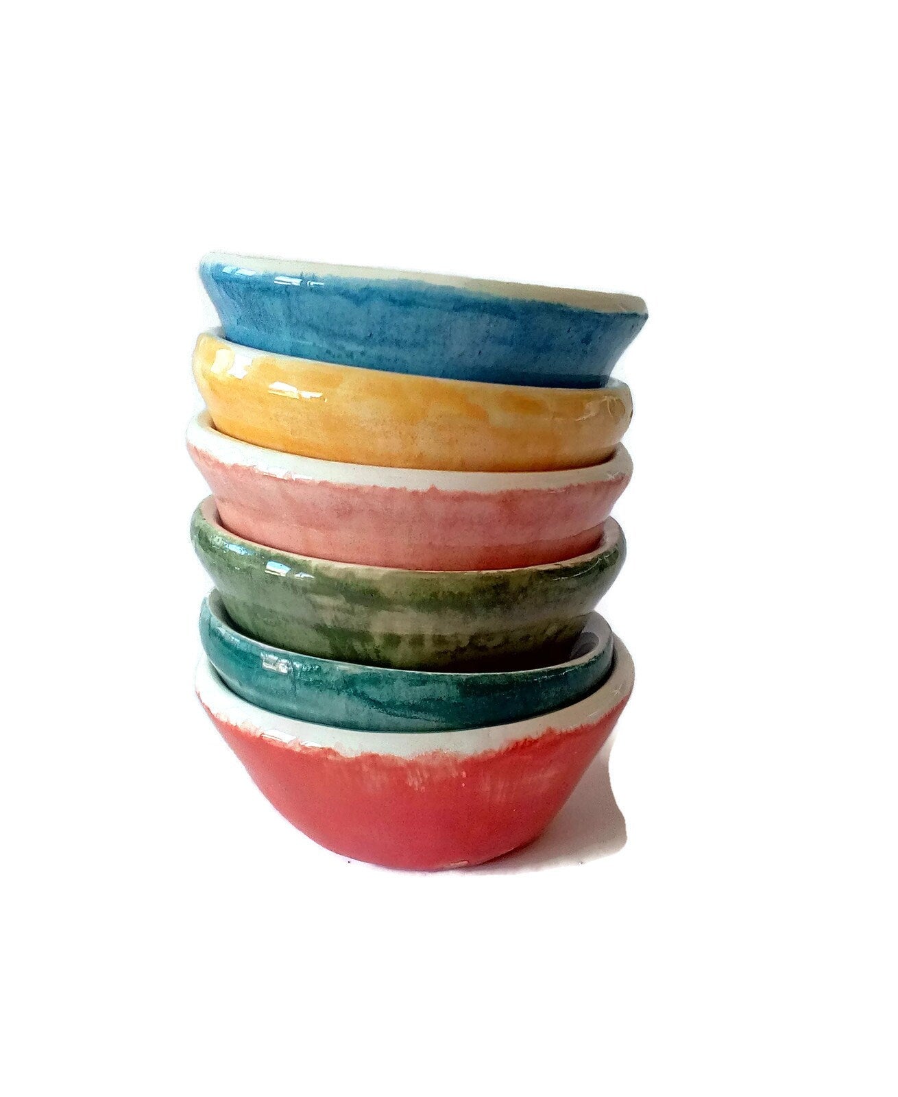 SMALL CERAMIC BOWL Set, Unique Set Of 6 Sauces Bowls, Serving Bowl, Decorative Bowl Gift For Mom, Housewarming Gift First Home - Ceramica Ana Rafael