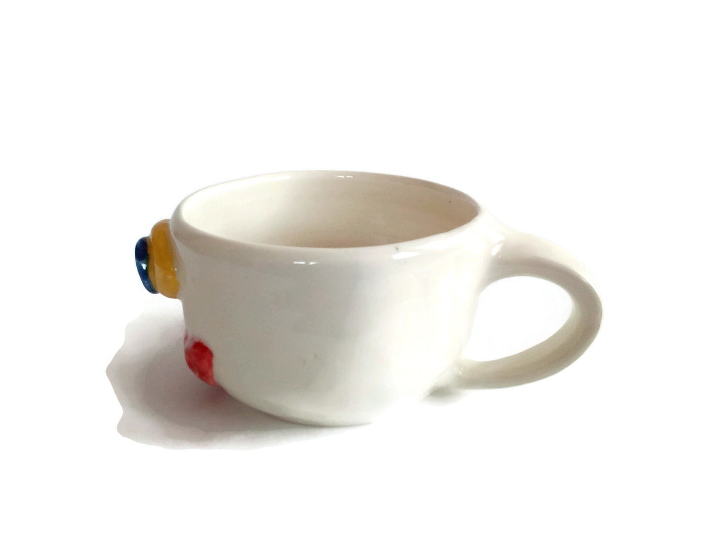 Handmade Ceramic Monster Coffee Mug Hand Painted, Unique Pottery Halloween Mugs For Women, Colorful Funny Face Horror Mug, Creative Creepy - Ceramica Ana Rafael