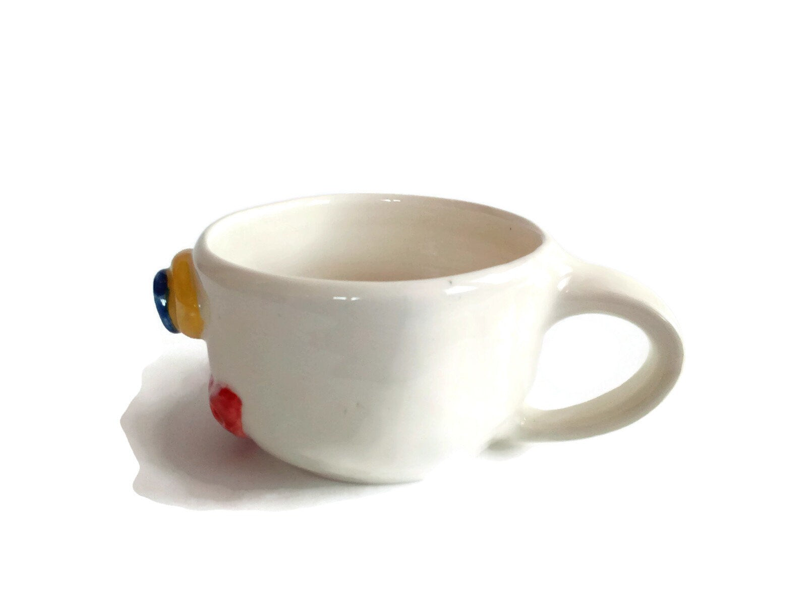 Handmade Ceramic Monster Coffee Mug Hand Painted, Unique Pottery Halloween Mugs For Women, Colorful Funny Face Horror Mug, Creative Creepy - Ceramica Ana Rafael