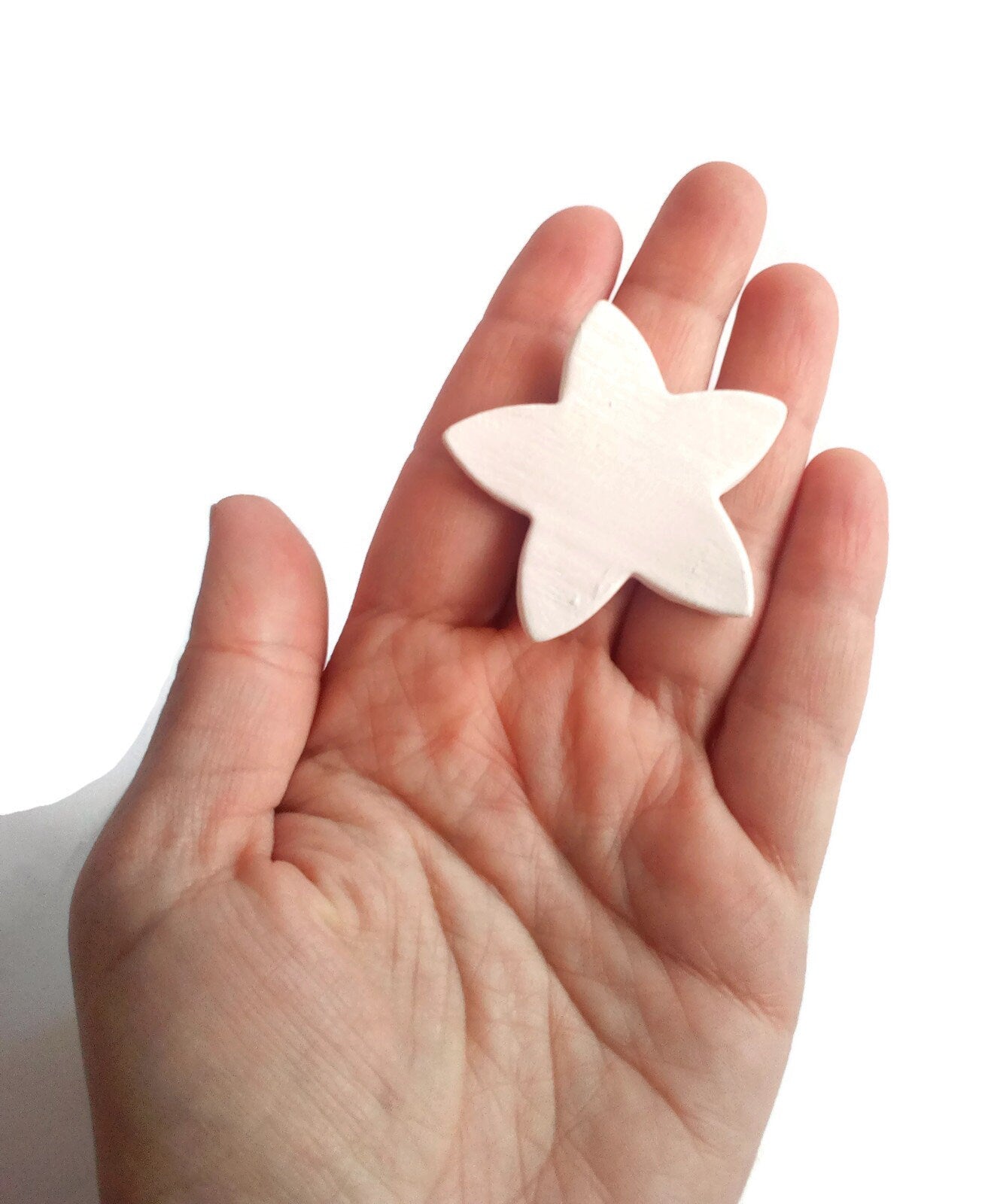 6Pc 45mm Small Ceramic Tiles Star Shaped, Tiny Mosaic Tiles For Crafts, Unpainted Ceramic Bisque Ready To Paint, Best Sellers Handmade - Ceramica Ana Rafael