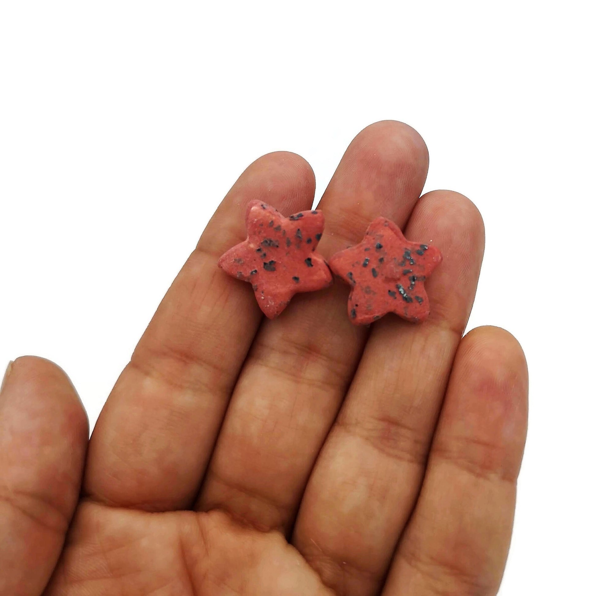 Celestial Earrings, Dainty Star Earrings, Ceramic Earrings, Small Stud Earrings Best Gifts For Her, Stocking Stuffers Teen Girl Gifts - Ceramica Ana Rafael