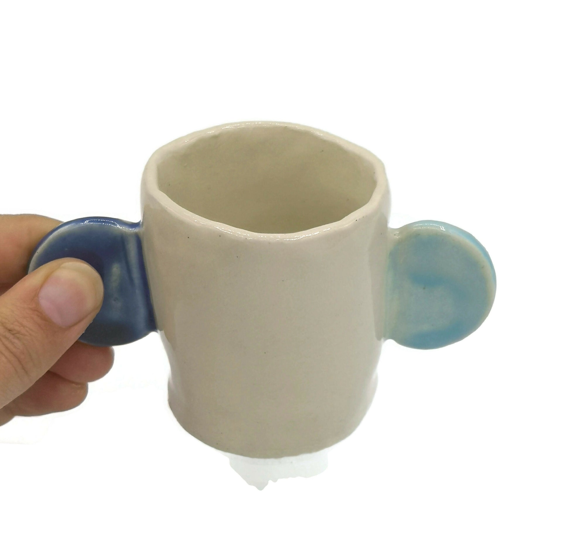 Blue Handmade Ceramic Espresso Cup, Funny Shot Glass Best Friend Gift For Him, Pottery Mug Father In Law Gift, Coffee Lover Gift - Ceramica Ana Rafael