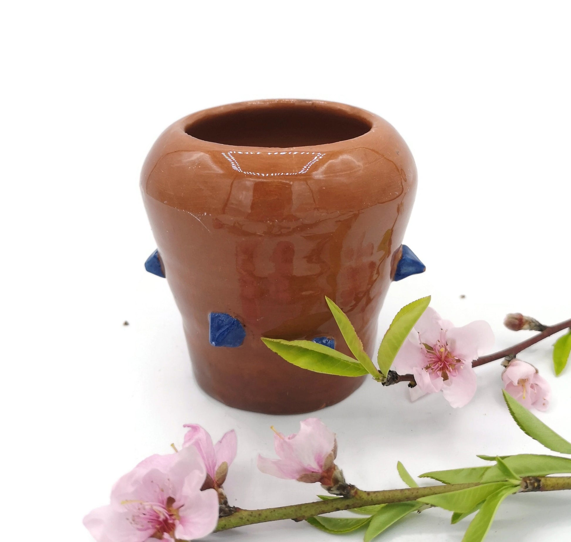 terracotta pot for succulent, modern ceramic vase handmade pottery, Best Gifts For Him, Mom Birthday Gift From Daughter Small Utensil Holder - Ceramica Ana Rafael