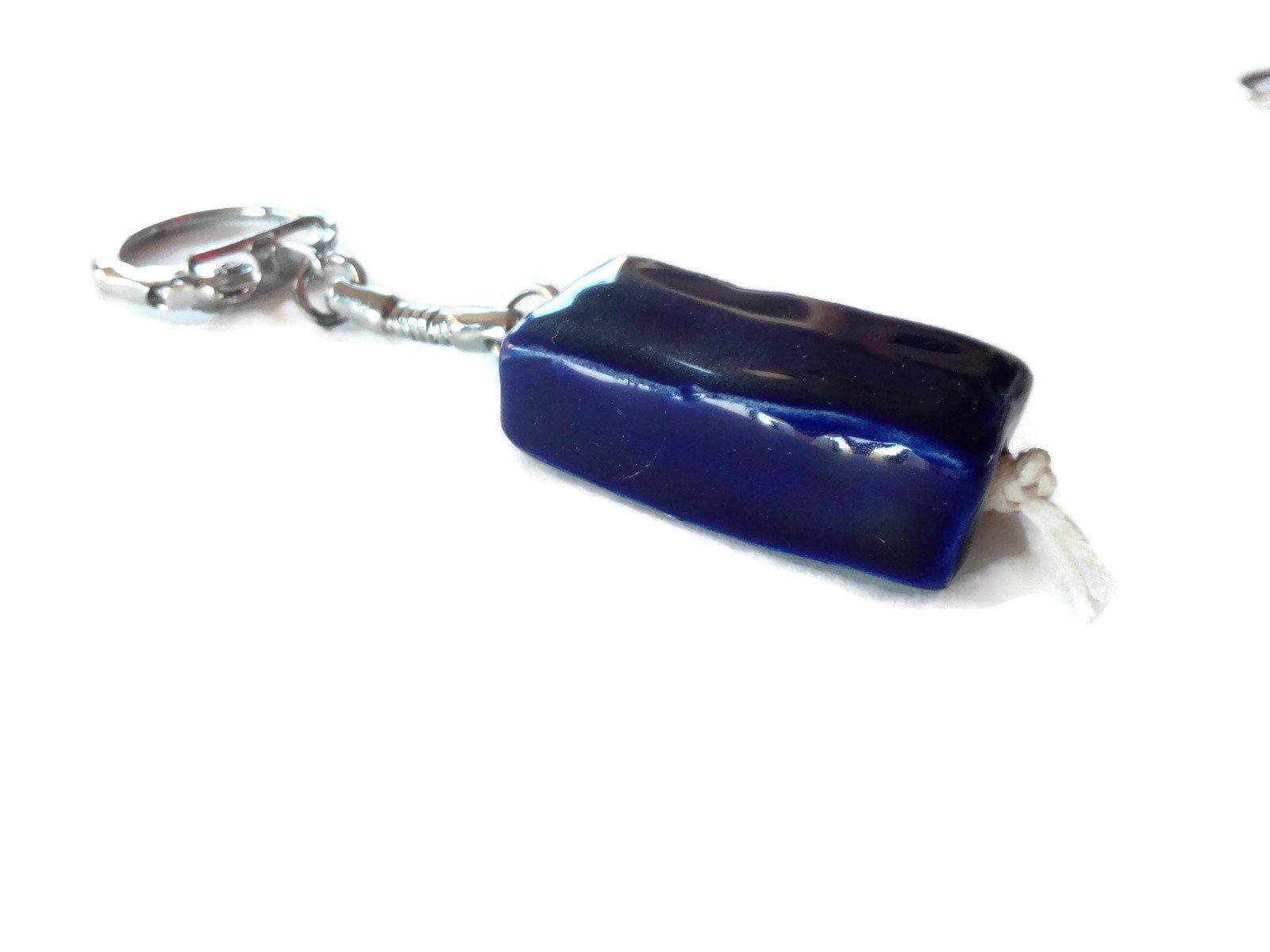 Cool Keychain, Handmade Keyring, Ceramic Customizable Keychain For Men, Daddy Keychain Beaded Accessories - Ceramica Ana Rafael