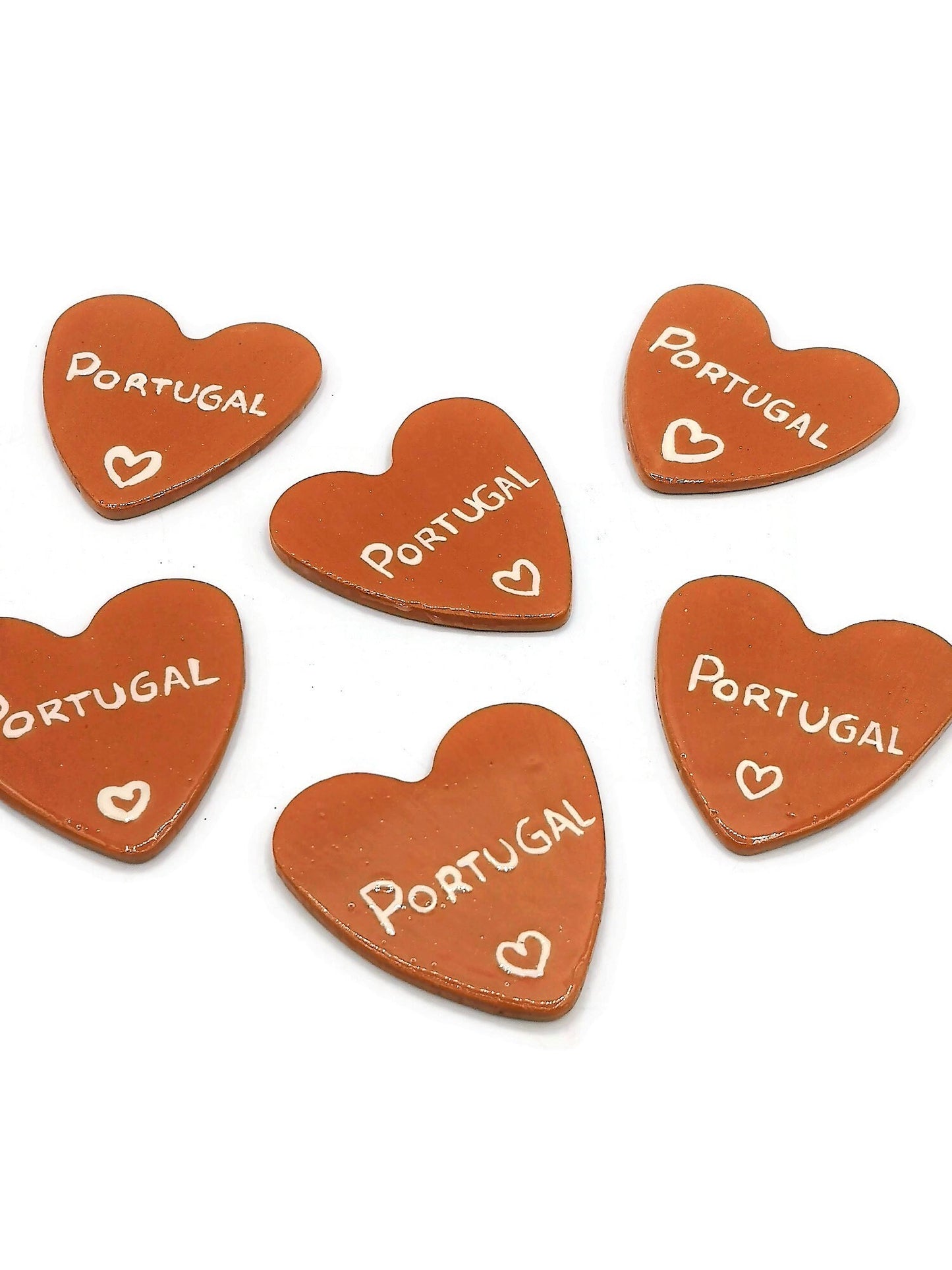 Handmade Ceramic Heart Portugal Magnet, Refrigerator Magnet, Fridge Magnet For Decoration, Housewarming Gift Portuguese Souvenirs For Her - Ceramica Ana Rafael