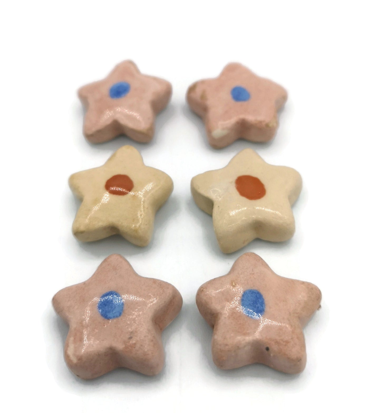 CUTE CABOCHONS, CERAMIC Jewelry Making Set of 6 Assorted 20mm Flatback Cabochon, Clay Beads Without Hole, Unique Gift For Mom - Ceramica Ana Rafael