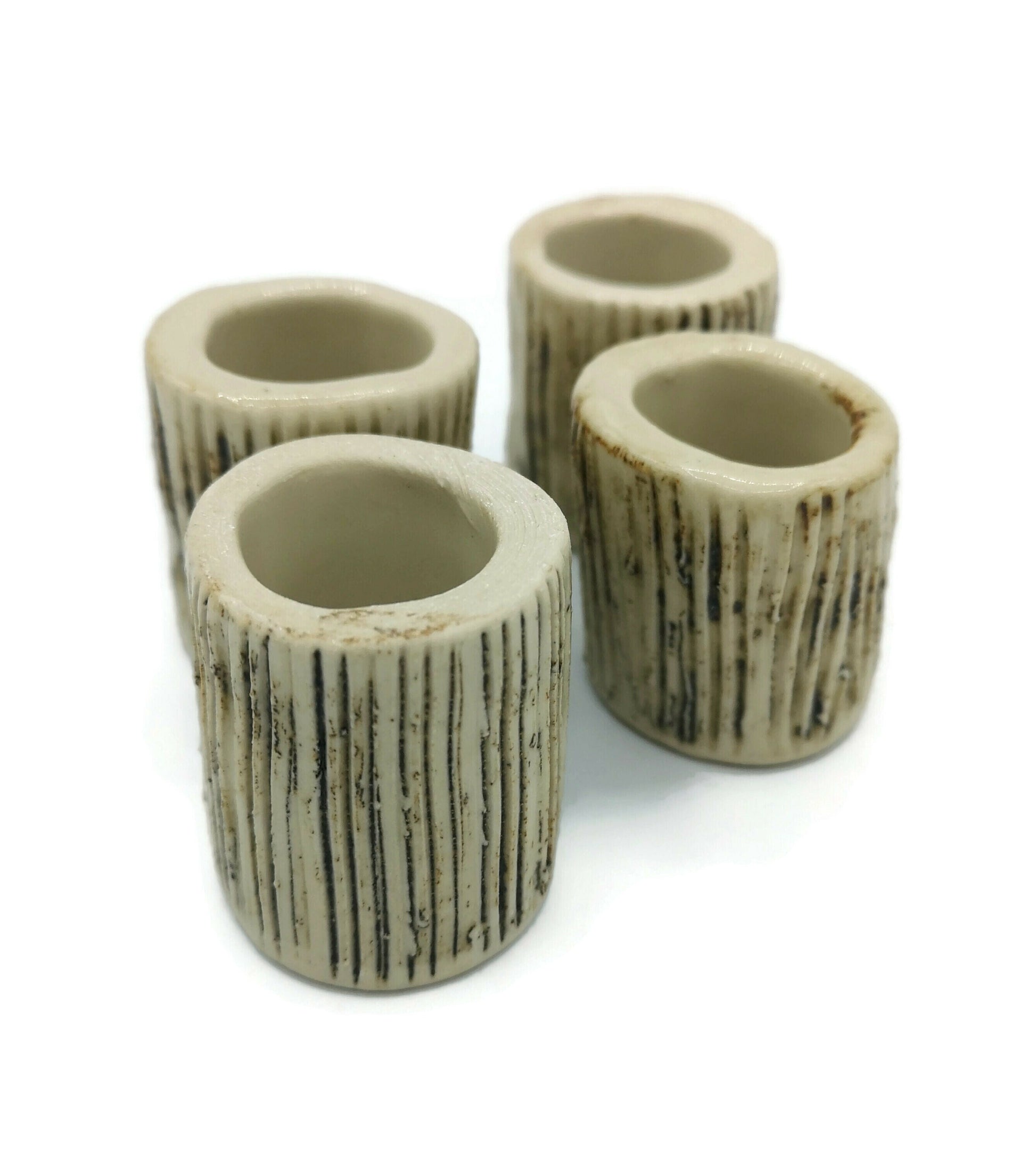 Set Of 4 Handmade Ceramics Autumn Napkin Rings, Housewarming Gift First Home, Fancy Best Gifts For Him, Decor Napkin Holder - Ceramica Ana Rafael