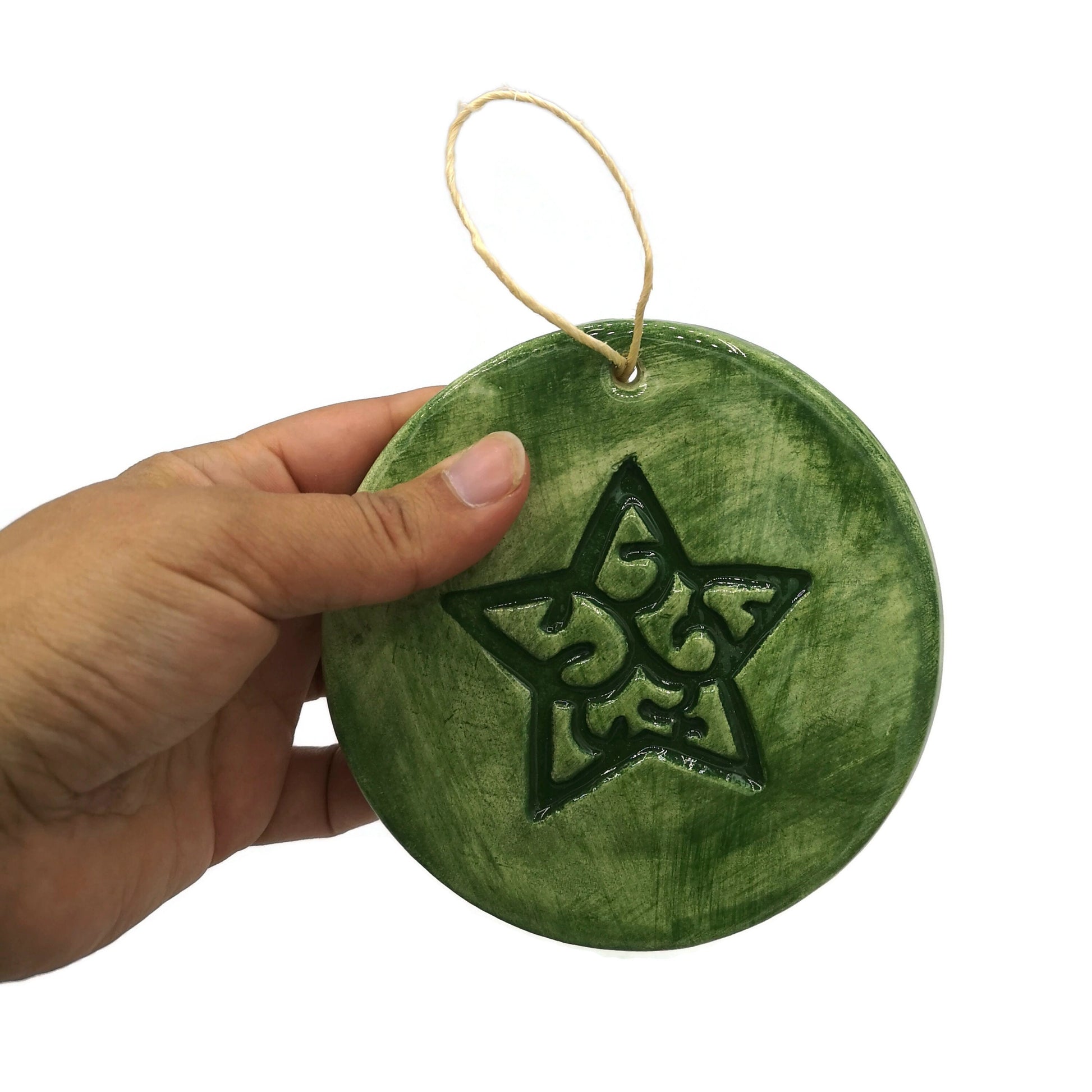 Small Star Wall Hanging, Retro Christmas Ornaments Decor Gift For Mom, Best Sellers Handmade Ornaments, Christmas Tree Star, Porcelain Star - Ceramica Ana Rafael