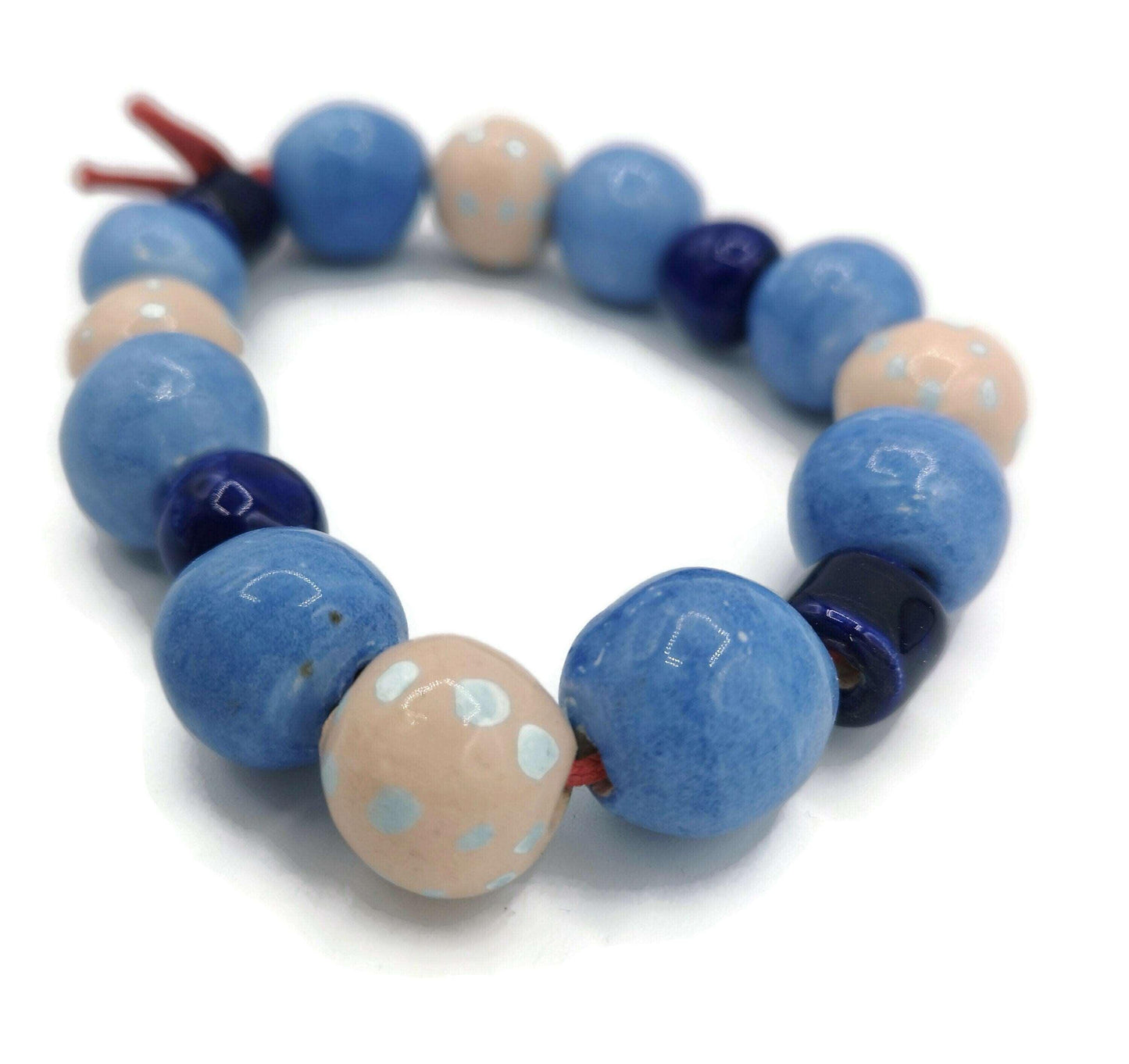 16Pc 10/15mm Handmade Ceramic Beads For Jewelry Making, Assorted Macrame Beads Large Hole, Best Sellers Bead String, Unique Round Beads