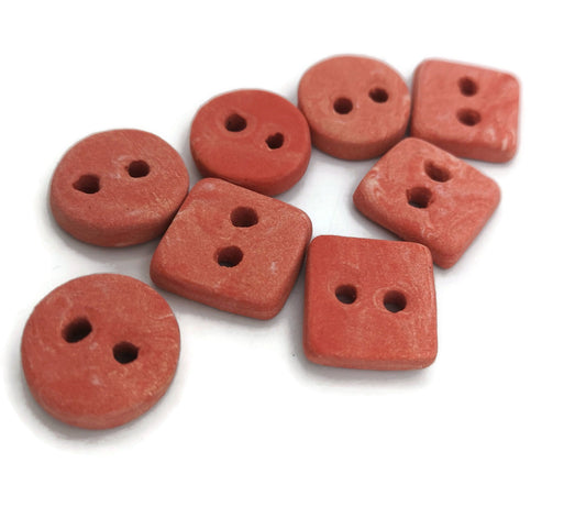 Handmade Ceramic Sewing Buttons Lot Of 8 Decorative Buttons, Sewing Supplies And Notions, Kawaii Buttons For Blouse Coat Jacket - Ceramica Ana Rafael