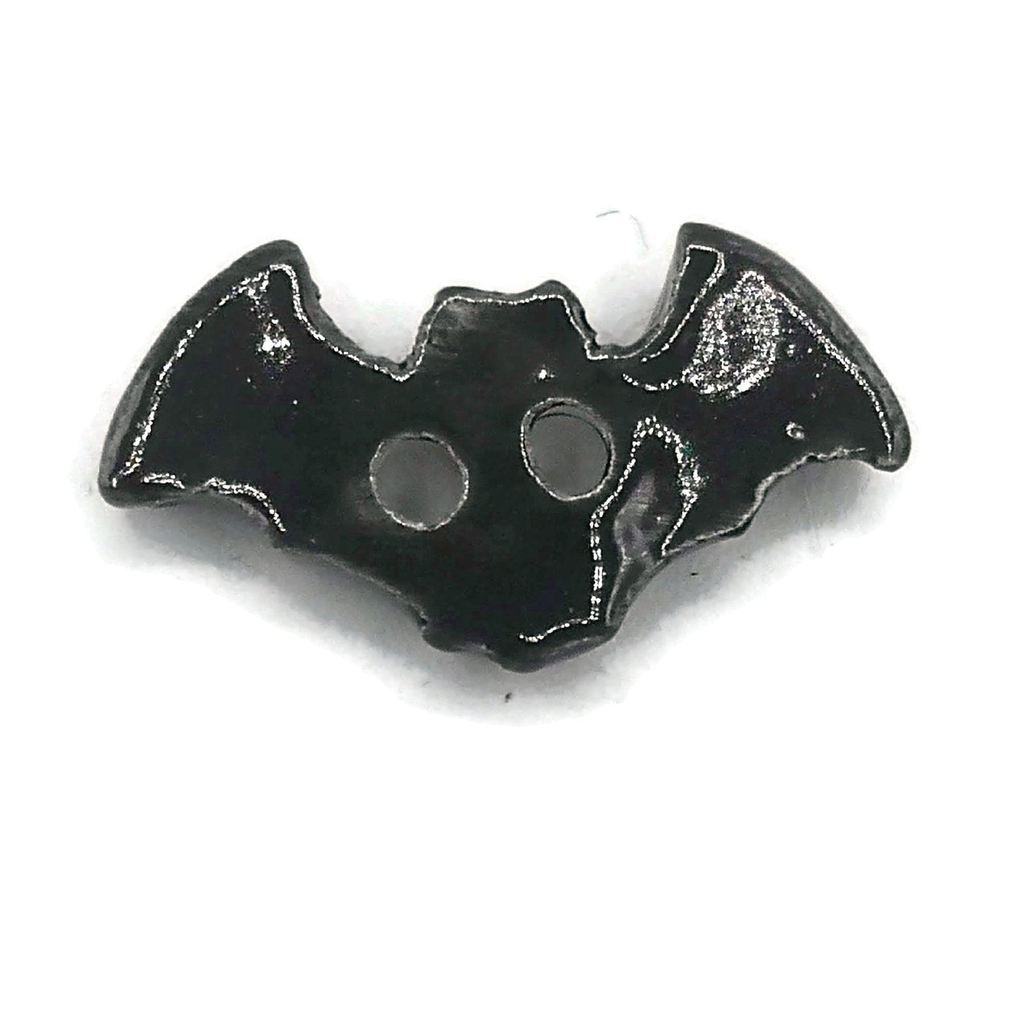 3Pcs Handmade Ceramic Black Bat Sewing Buttons For Halloween Costumes or Home Decor, Extra Large Novelty Accessories For Clothing Finishes - Ceramica Ana Rafael