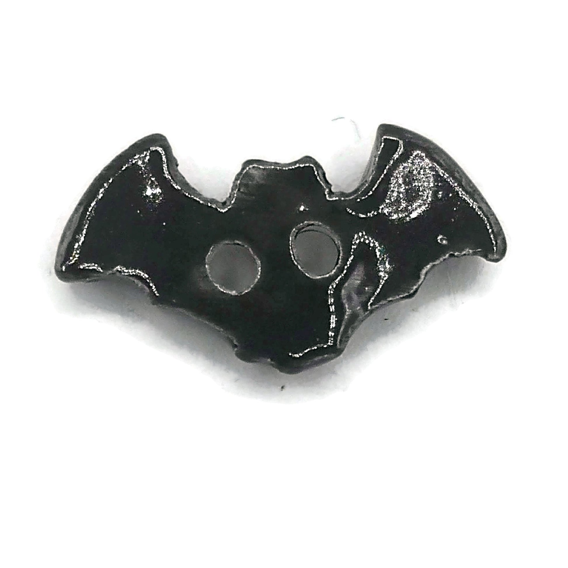 3Pcs Handmade Ceramic Black Bat Sewing Buttons For Halloween Costumes or Home Decor, Extra Large Novelty Accessories For Clothing Finishes - Ceramica Ana Rafael