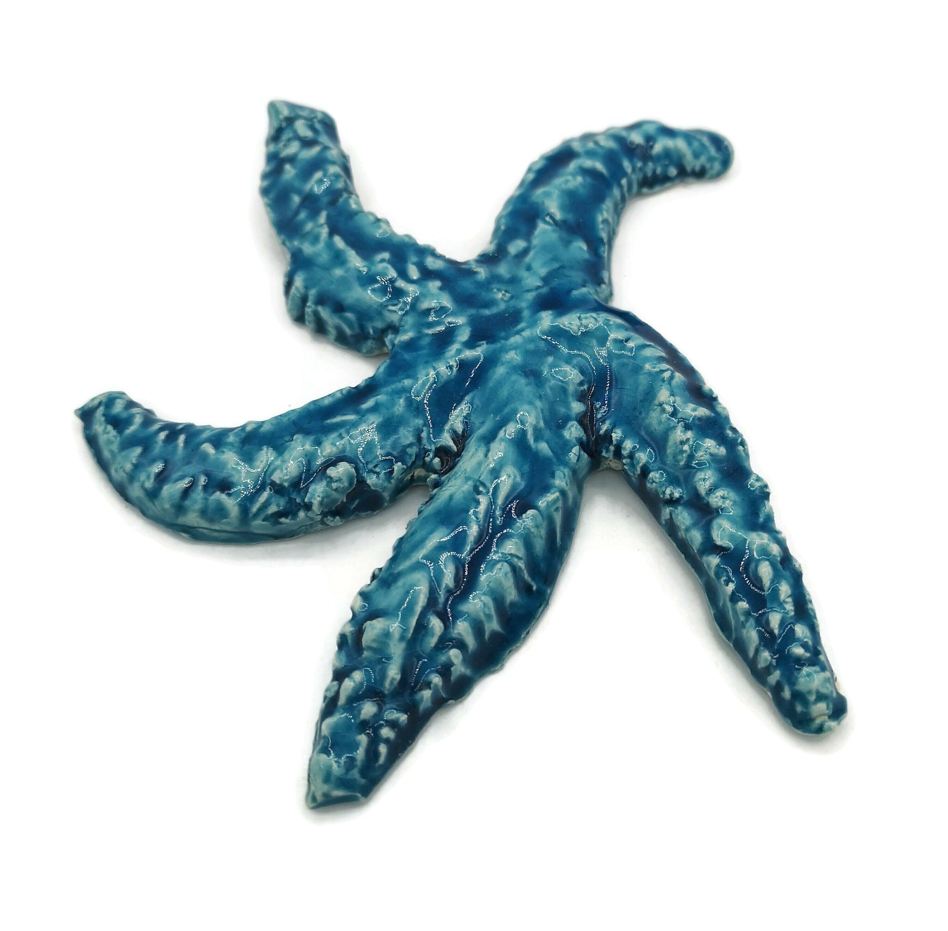 Handmade ceramic starfish tile, starfish wall decor, birthday gift from daughter in law, beach lover gift for women, best sellers - Ceramica Ana Rafael