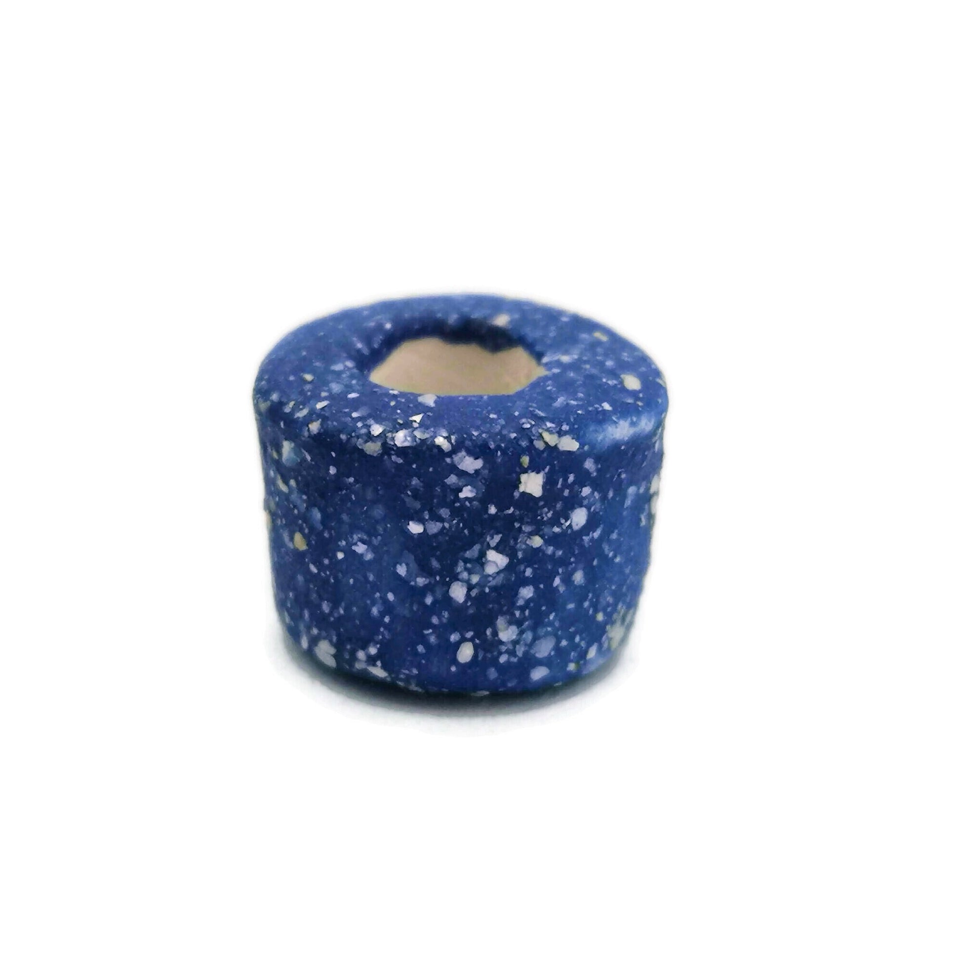 Handmade Ceramic Beads Jewelry Making, 5 Pcs Clay Beads Large Hole, Porcelain Dreadlock Beads, Unique Donut Bead Unusual - Ceramica Ana Rafael