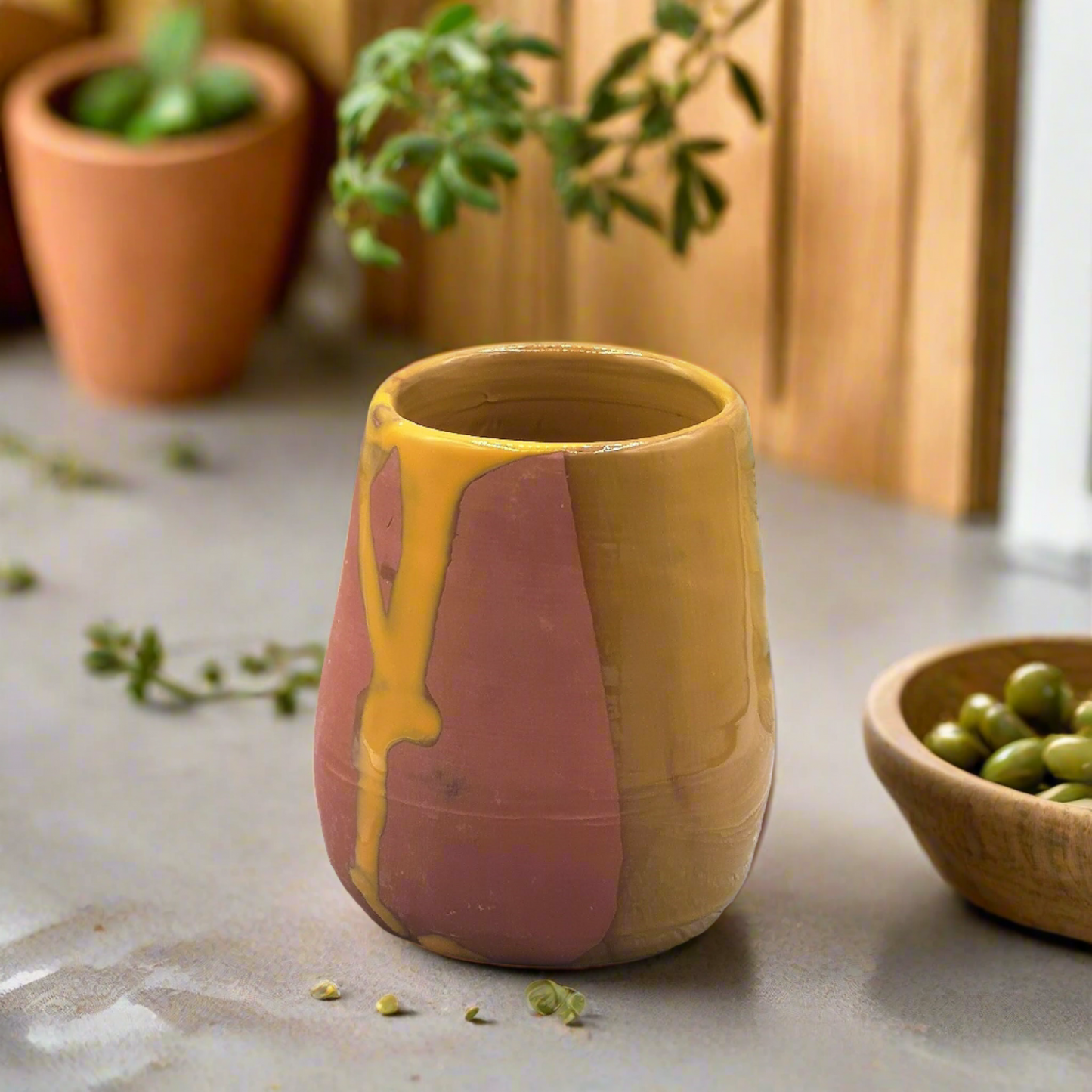 Handmade Ceramic Utensil Holder – Modern Pottery Kitchen Organizer & Vase