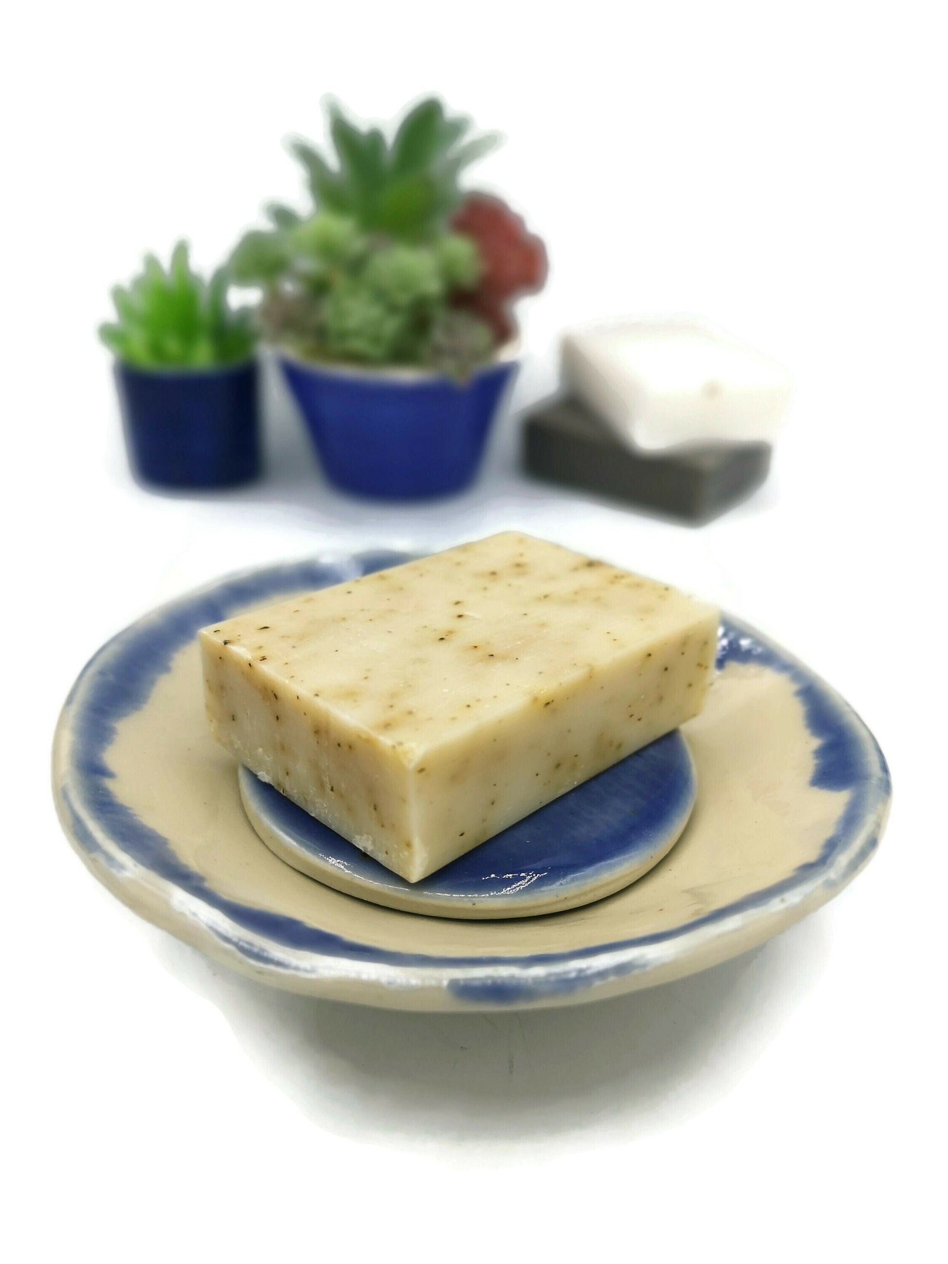 Handmade Ceramic Soap Dish With Drain Tray, Pottery Bathroom Accessories - Ceramica Ana Rafael