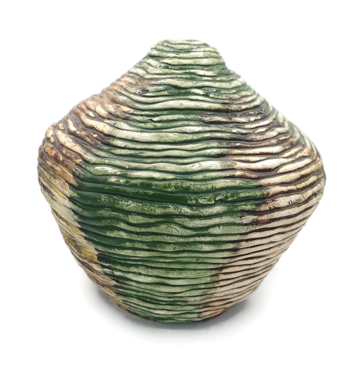 Handmade Ceramic Bud Vase, Rustic Home Decor, Unique Wedding Gift For Couple, Ceramic Sculpture With Antique Look, Large Floor Vase Textured - Ceramica Ana Rafael