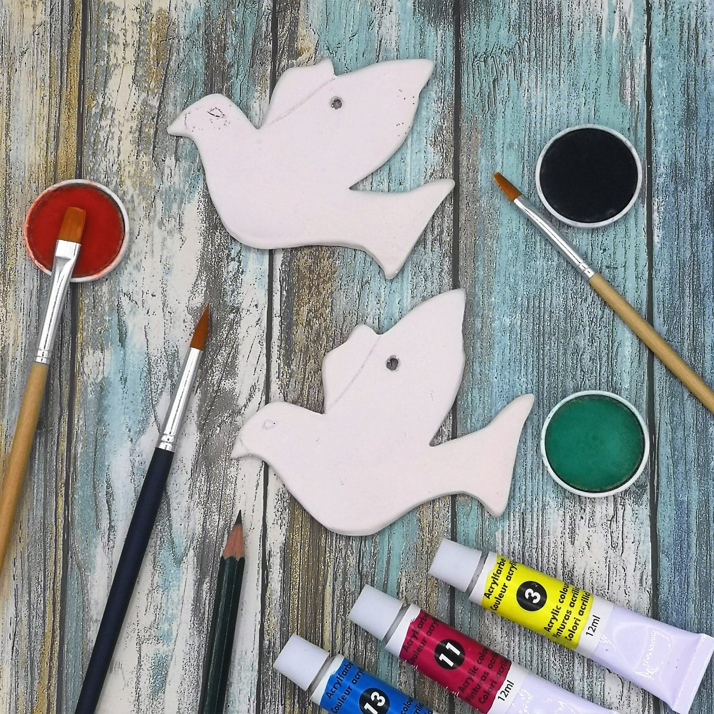 White Ceramic Dove Ready To Paint, Unpainted Ceramic Bisque Bird Wall Hanging, Custom Mourning Dove For Memorial, Christmas Ornaments - Ceramica Ana Rafael