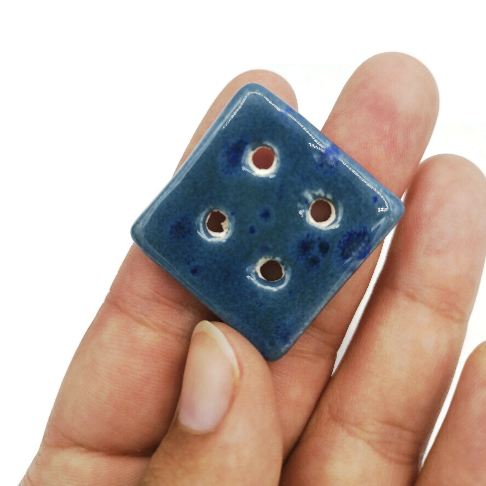 Large Square Buttons, Handmade Ceramic Button, Fancy Sewing Buttons Big, Oversized Flat Buttons Decorative For Jacket, Blouse Or Coat - Ceramica Ana Rafael