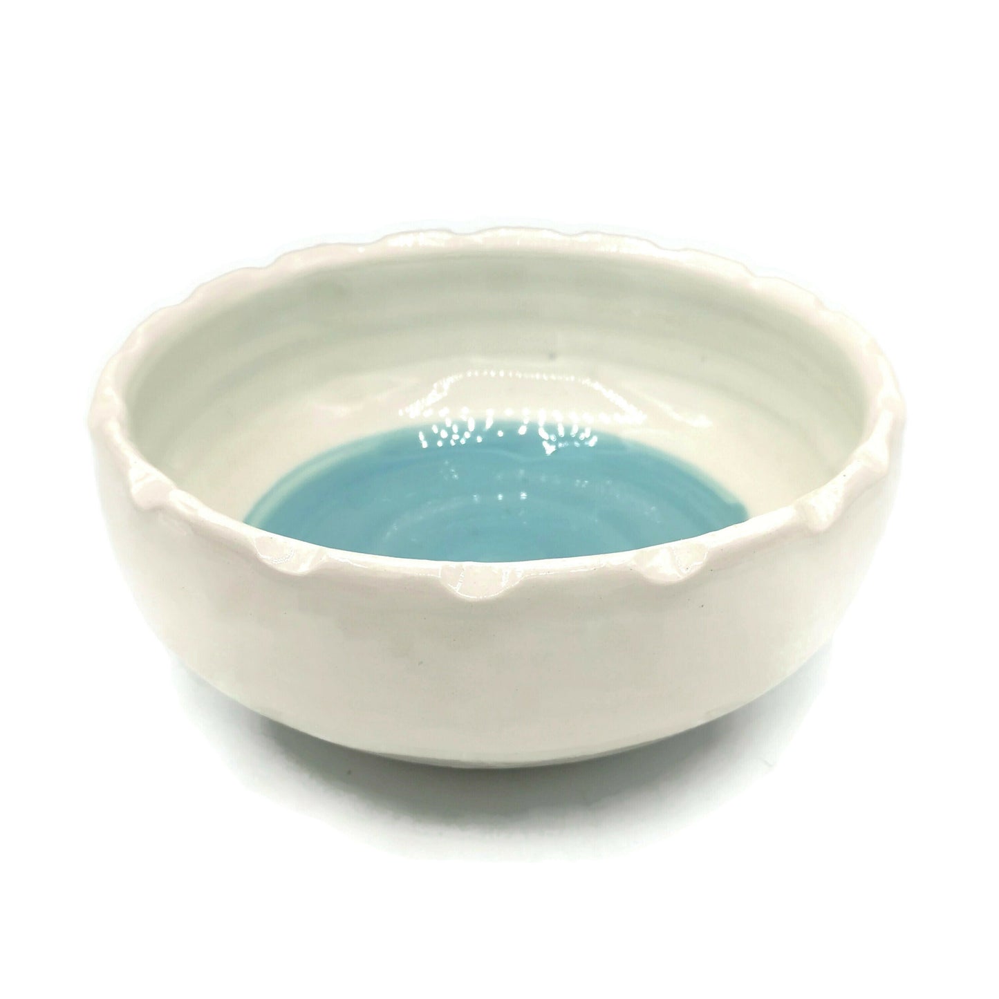 Turquoise Blue and White Handmade Ceramic Bowl, Decorative Artisan Pottery For Home Decor, Unique Housewarming Gift Ideas First Home For Him - Ceramica Ana Rafael