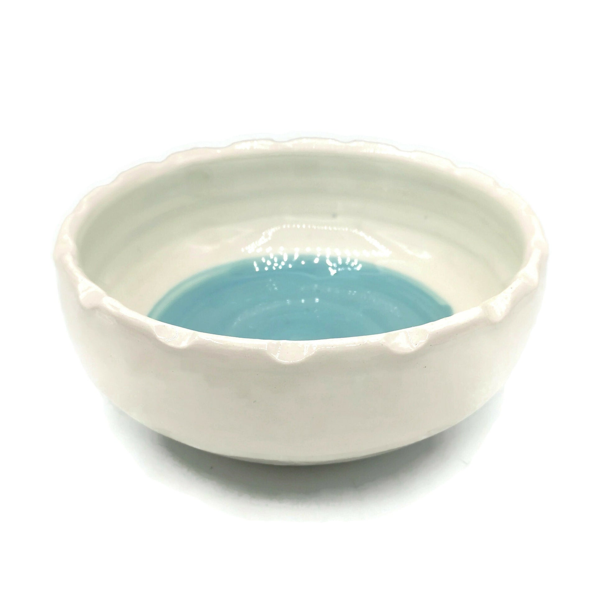 Turquoise Blue and White Handmade Ceramic Bowl, Decorative Artisan Pottery For Home Decor, Unique Housewarming Gift Ideas First Home For Him - Ceramica Ana Rafael