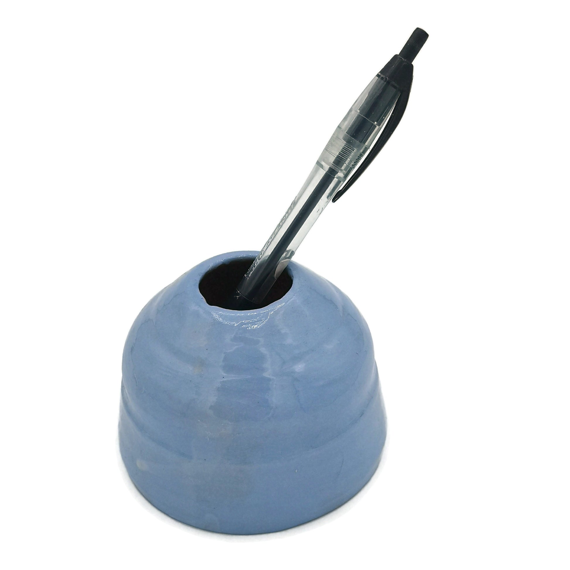 Blue Handmade Ceramic Vase Pen Holder, Pencil Holder For Dad, Fathers Day Gift From Daughter, Office Desk Accessories Best Gifts For Him - Ceramica Ana Rafael