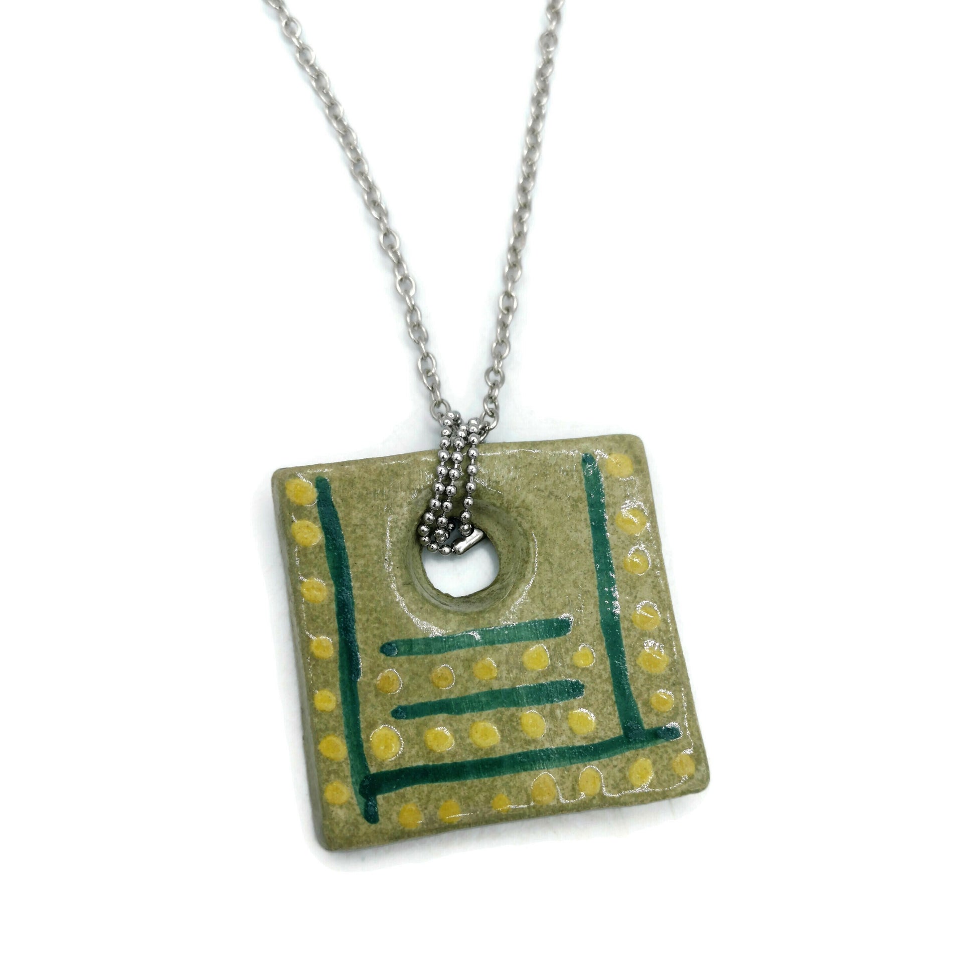 Statement necklace pendant for women, Best Gifts For Her, ceramic 9th anniversary for her, Mothers Day Gift From Daughter - Ceramica Ana Rafael