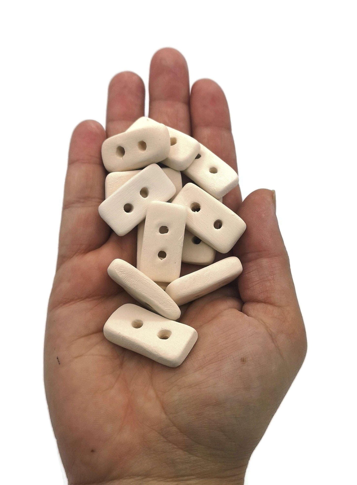 12Pc Handmade Ceramic Bisque Button lot Ready To Paint, Flatback Sewing Buttons For Coat, Unpainted Ceramics To Paint, Diy Craft Kit