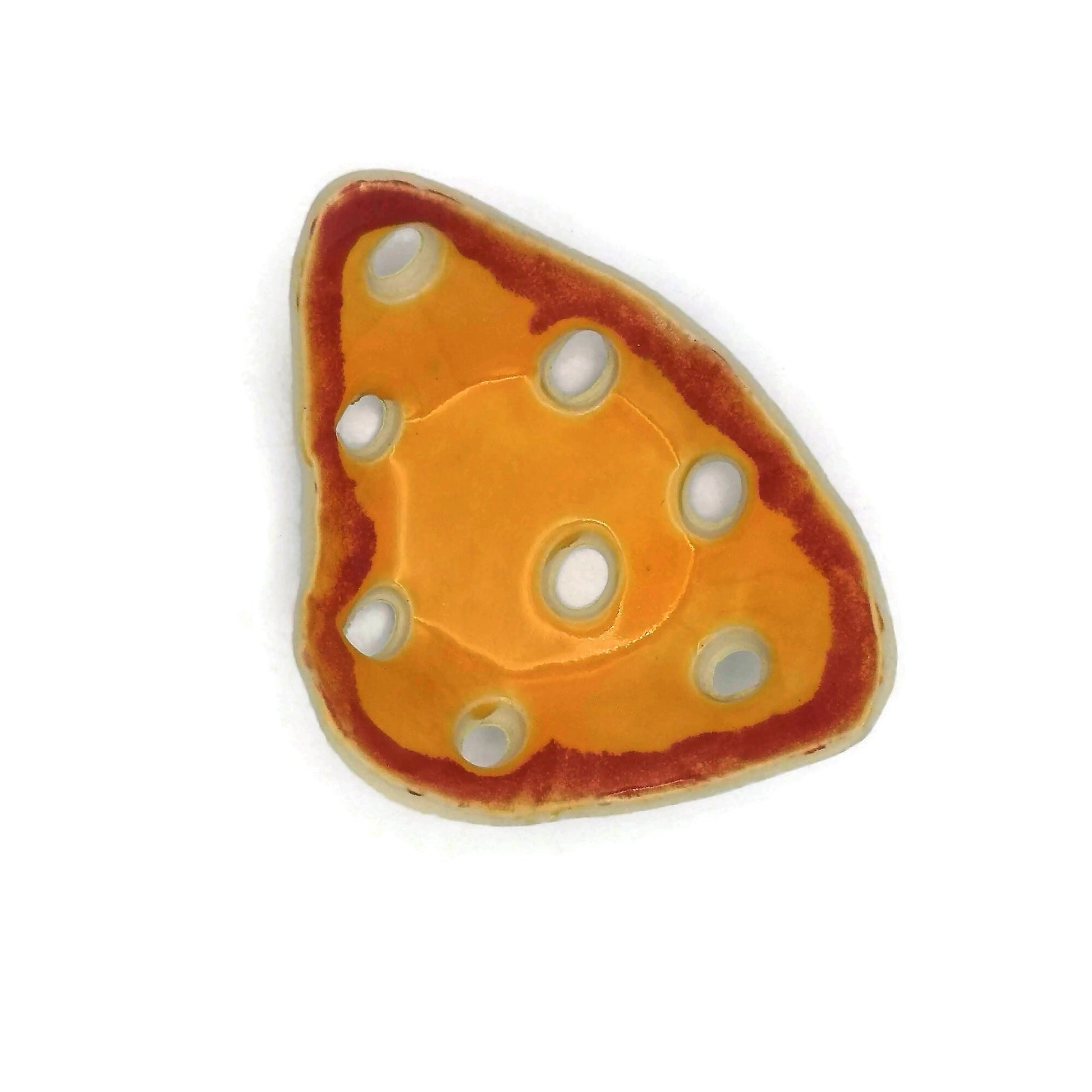 Small Handmade Ceramic Bowl With Holes, Yellow Pottery Decorative Clay Trinket Dish, Mom Birthday Gift From Daughter, Jewelry Organizer - Ceramica Ana Rafael