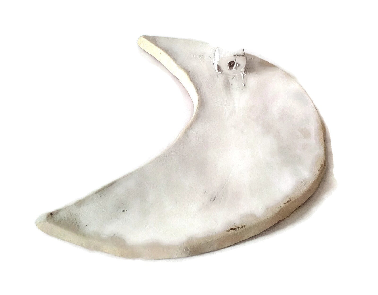 1Pc Handmade Ceramic Moon Wall Hanging, Boho Ceramic Nursery Ornaments - Ceramica Ana Rafael