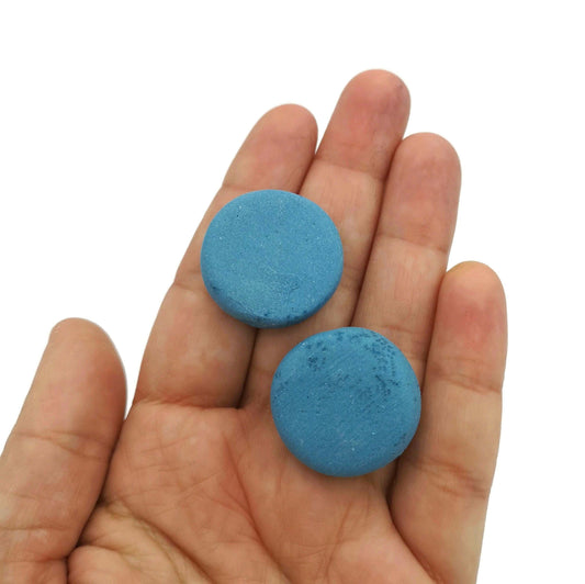 2 Pcs Handmade Ceramic Beads Ready To Ship, Unique Clay Beads For Jewelry Making, Colorful Decorative Coin Beads, Pastel Disc Beads