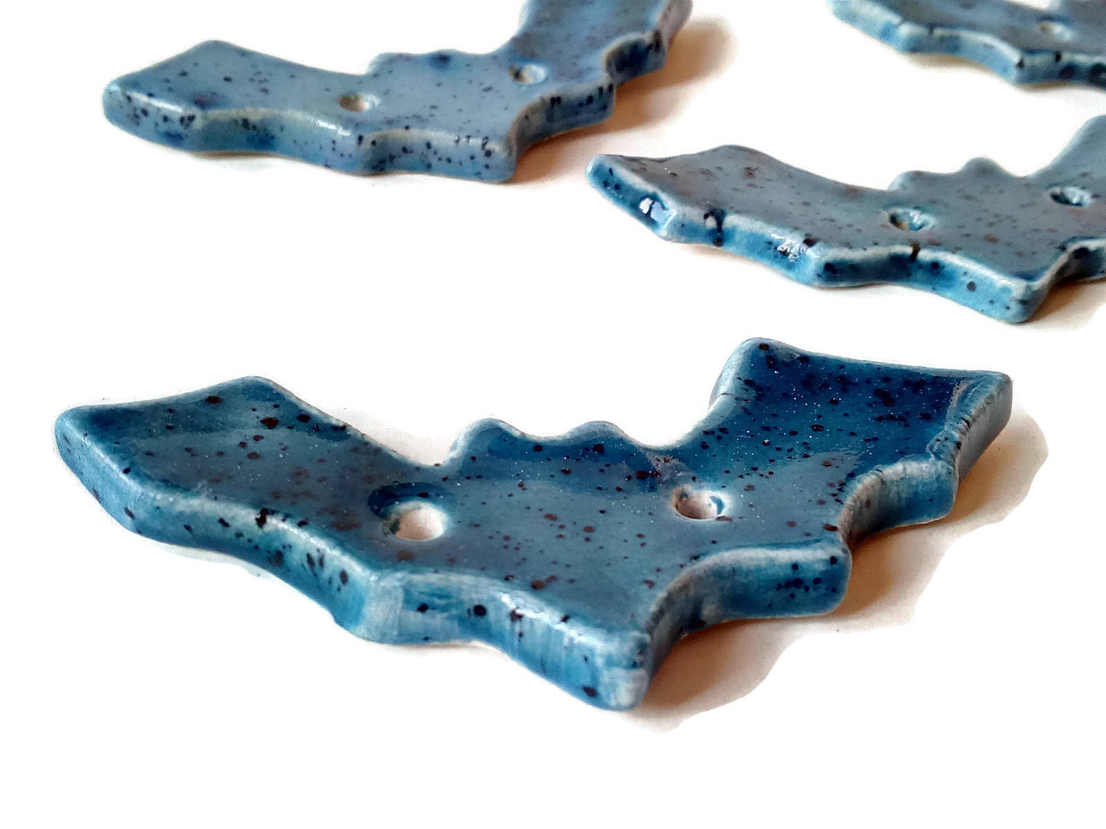 NOVELTY BUTTONS, HALLOWEEN Buttons, Set Of 3 Large Bat Sewing Buttons, Handmade Ceramics Gifts For Her, Handmade Pottery - Ceramica Ana Rafael