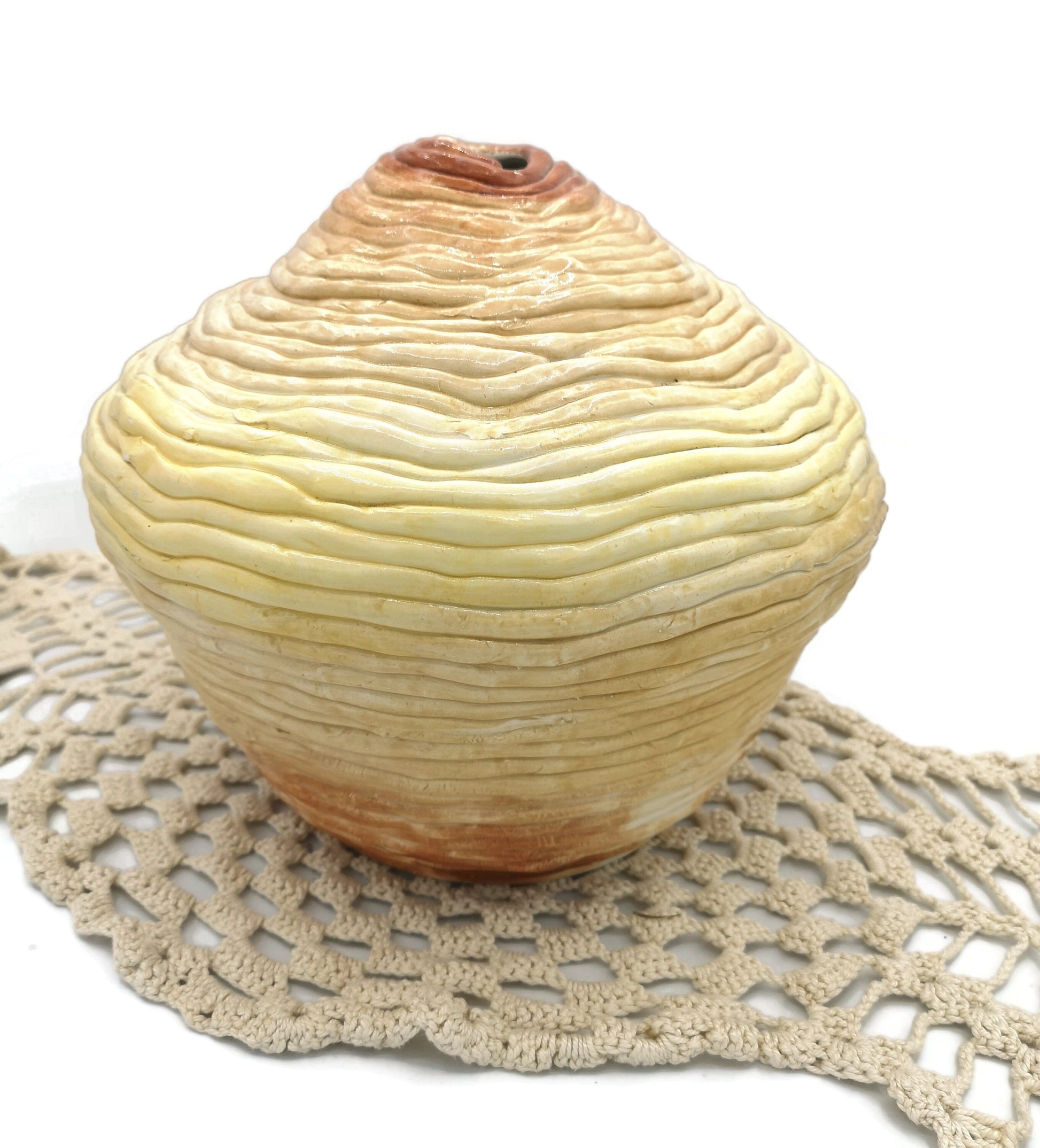 Handmade Tall Ceramic Vase, Sculptural Bud Vase With Antique Look, Art Decor Unique Wedding Gift For Couple, Large Floor Vase Textured - Ceramica Ana Rafael