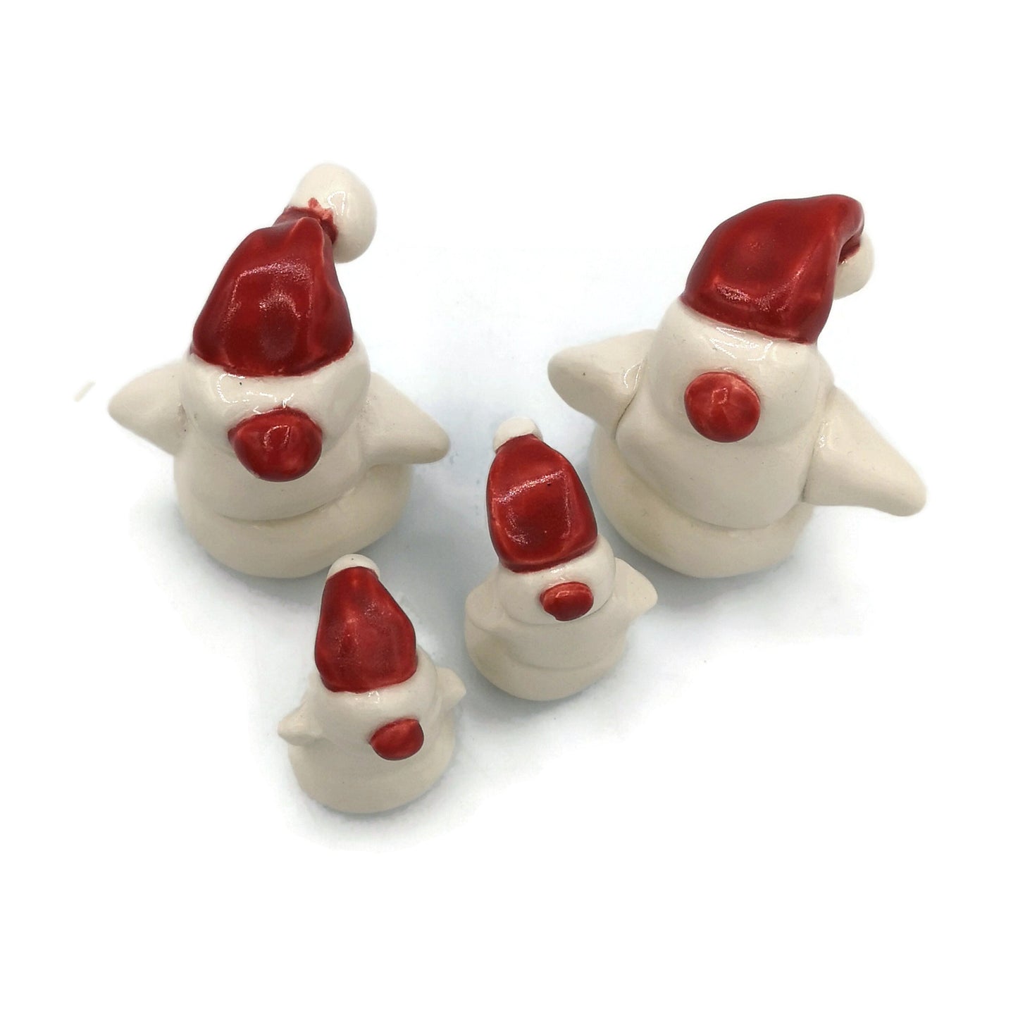 Miniature snowman ornament, Gifts For Her Christmas, ceramic snowman figurine, mom christmas gift, Clearance Items, cake topper - Ceramica Ana Rafael