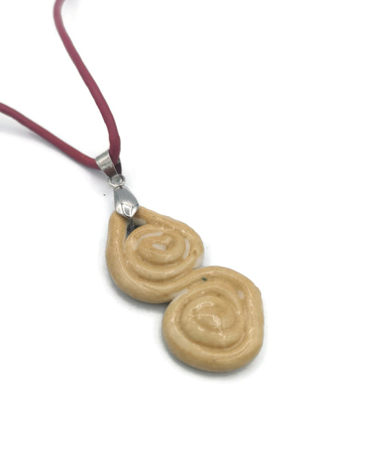 1Pc 40mm Extra Large Handmade Ceramic Necklace Pendant For Jewelry Making, Unique Artisan Clay Charms Infinity Design For Women - Ceramica Ana Rafael